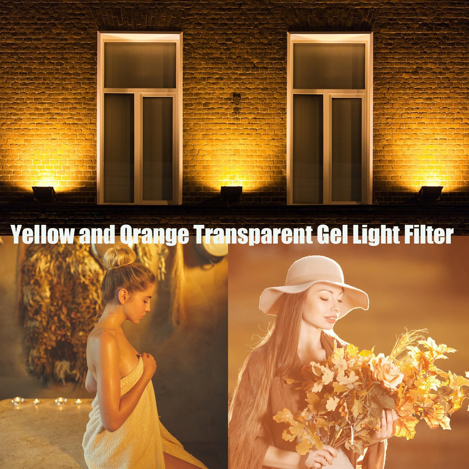 Siqinzongwa (10 Pcs) Gel Light Filter, Yellow And Orange Transparent Color Lighting Gel Filter Correction Plastic Sheets 8.5 X 1