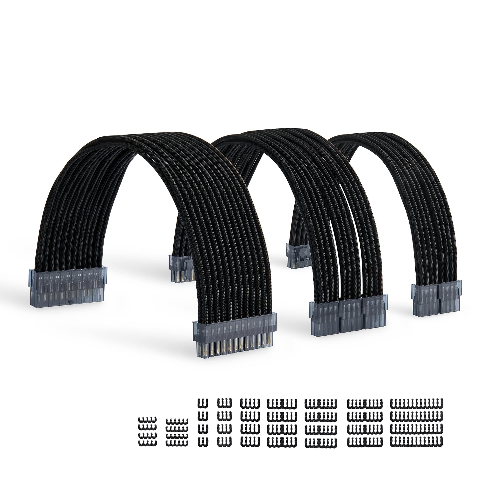 Formulamod Sleeve Extension Power Supply Cable Kit 18Awg Atx 24P+ (2) Eps 8 P+(3) Pci E8 P With Combs For Psu To Motherboard/Gpu