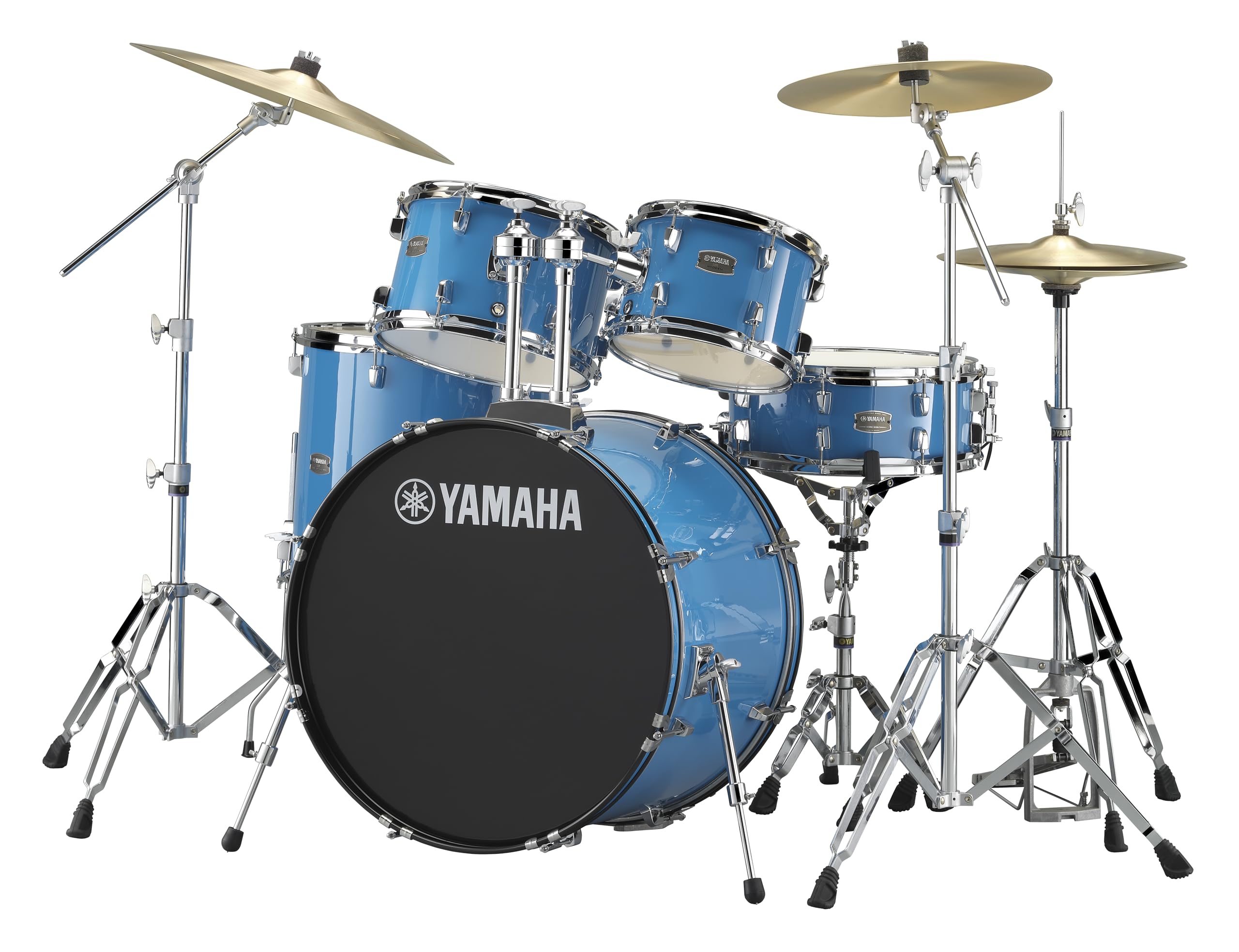 Yamaha Rydeen 5-Piece Drum Set With 22 Bass Drum, Floor Tom, 2 Toms With Ball Clamp And Wood Snare Drum, Sky Blue