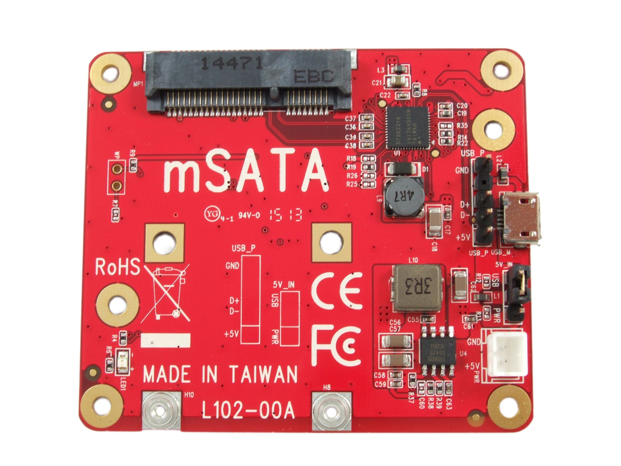 Ableconn Piusb2Msa Usb To Msata Converter Stackable Expansion Board For Raspberry Pi