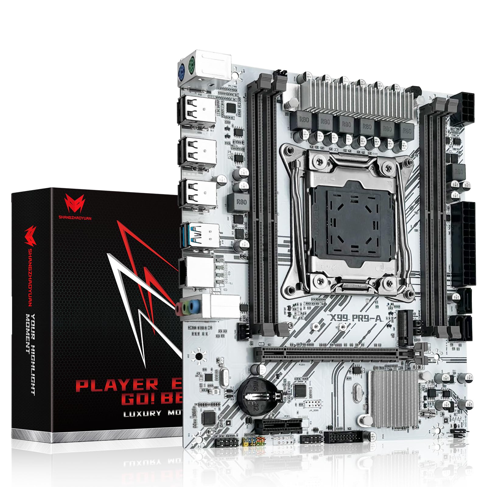 Shangzhaoyuan X99 Lga 2011 3 Motherboard Micro Atx Gaming Motherboard For Intel Xeon E5 V3 V4 Series Processors (Ddr4 Max 128Gb,