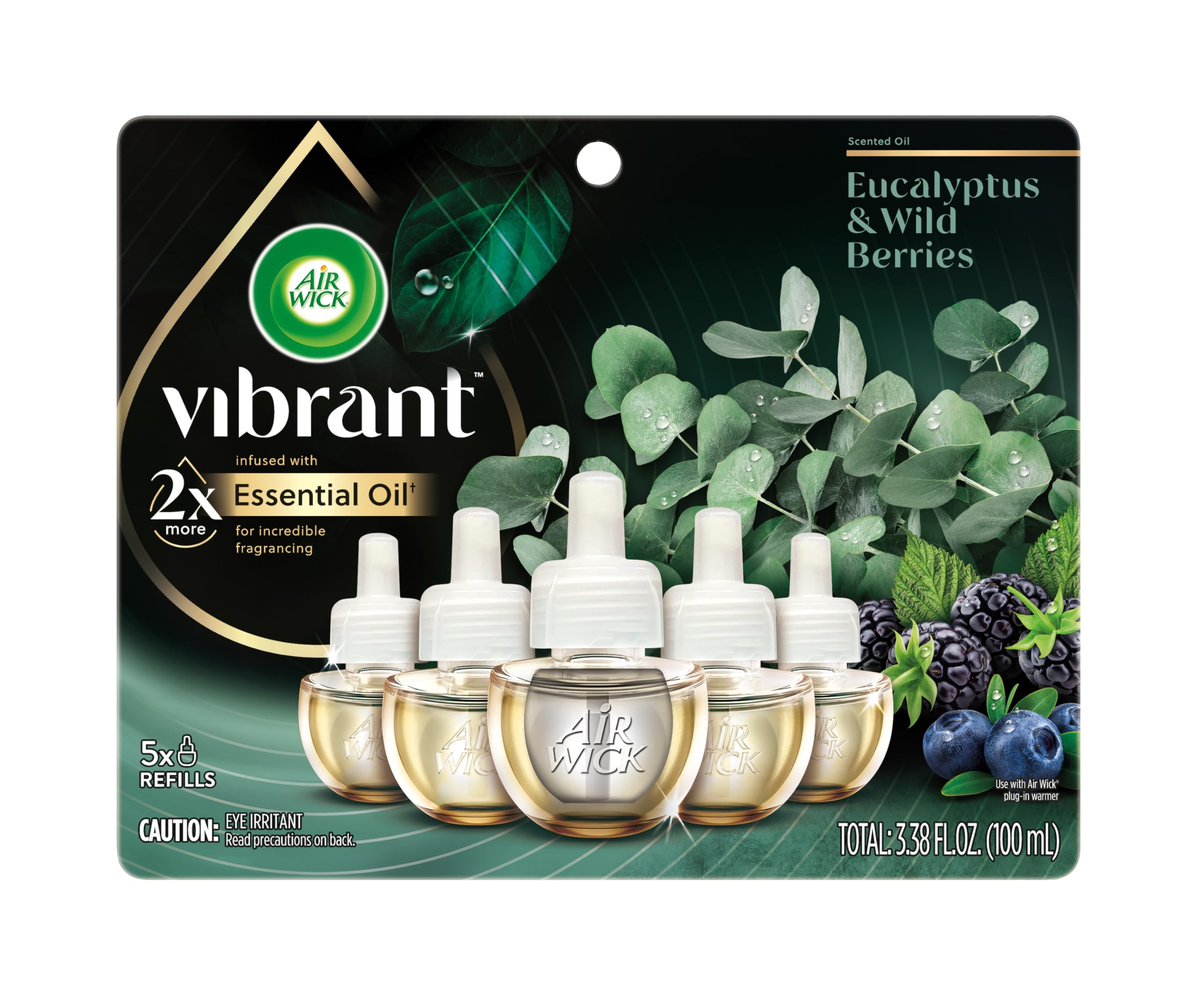 Air Wick Plug In Scented Oil Refills, Eucalyptus + Berries, Air Fresheners For Home Long Lasting, Room Fresheners,Air Freshener