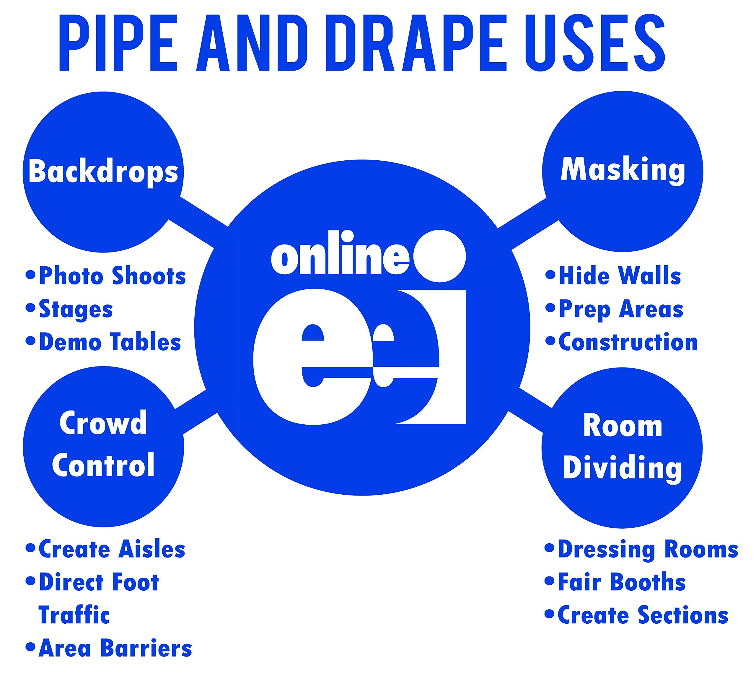 Onlineeei Adjustable Height Upright Pipe For Use With Pipe And Drape Systems, 7 12 Ft