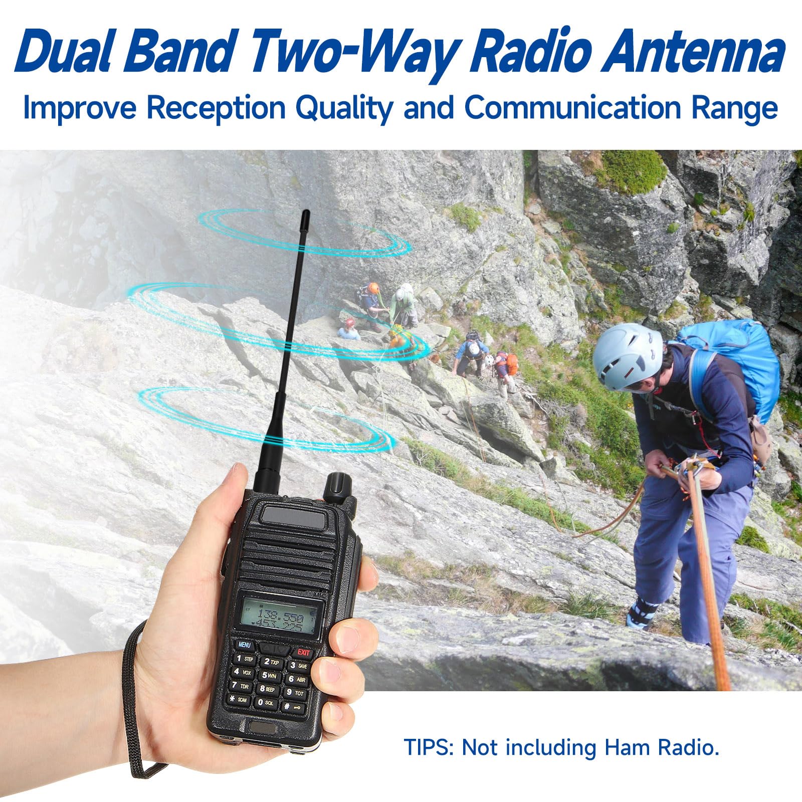 Eightwood Two Way Radio Antenna 6In, Vhf/Uhf Dual Band Sma Female Flexible Handheld Ham Radio Antenna 2 Pack For Kenwood Baofeng