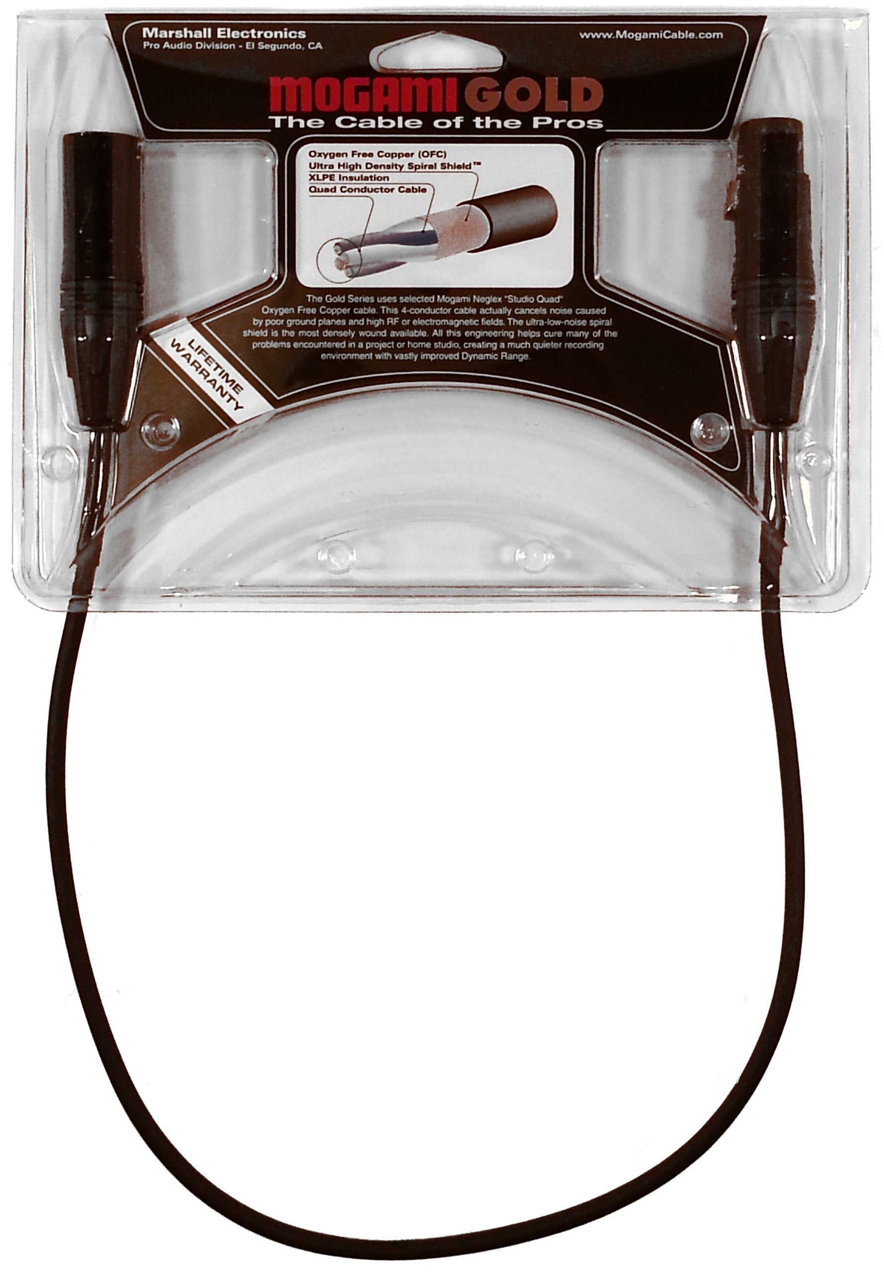 Mogami Gold Studio 02 Xlr To Xlr Quad Conductor Patch Cable 2 Feet