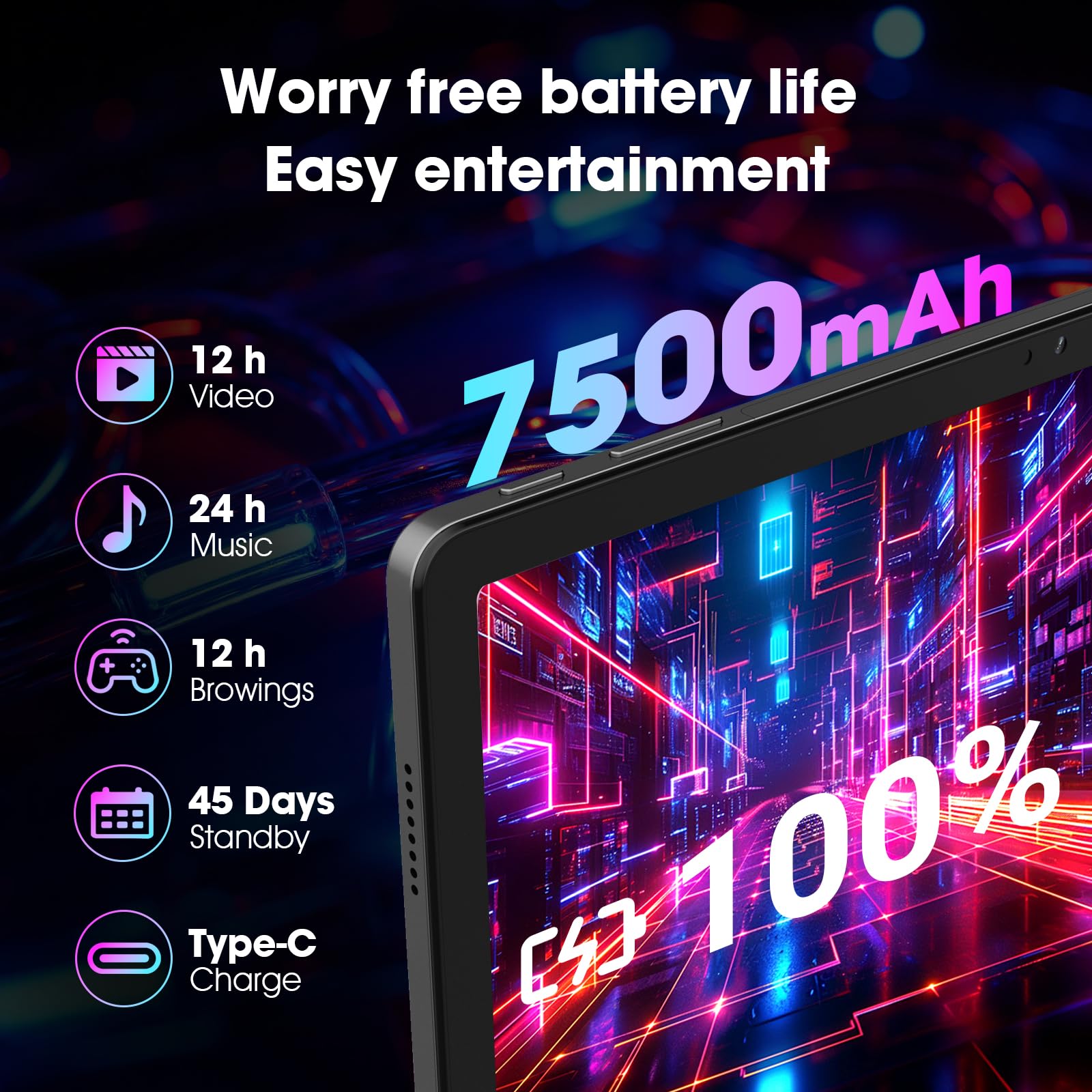 2025 Android 14 Tablet 11 Inch Gaming Tablets Mediatek Helio G99 Octa-Core Fhd 1920 * 1200 Display Android Tablet 16Gb Ram+256Gb