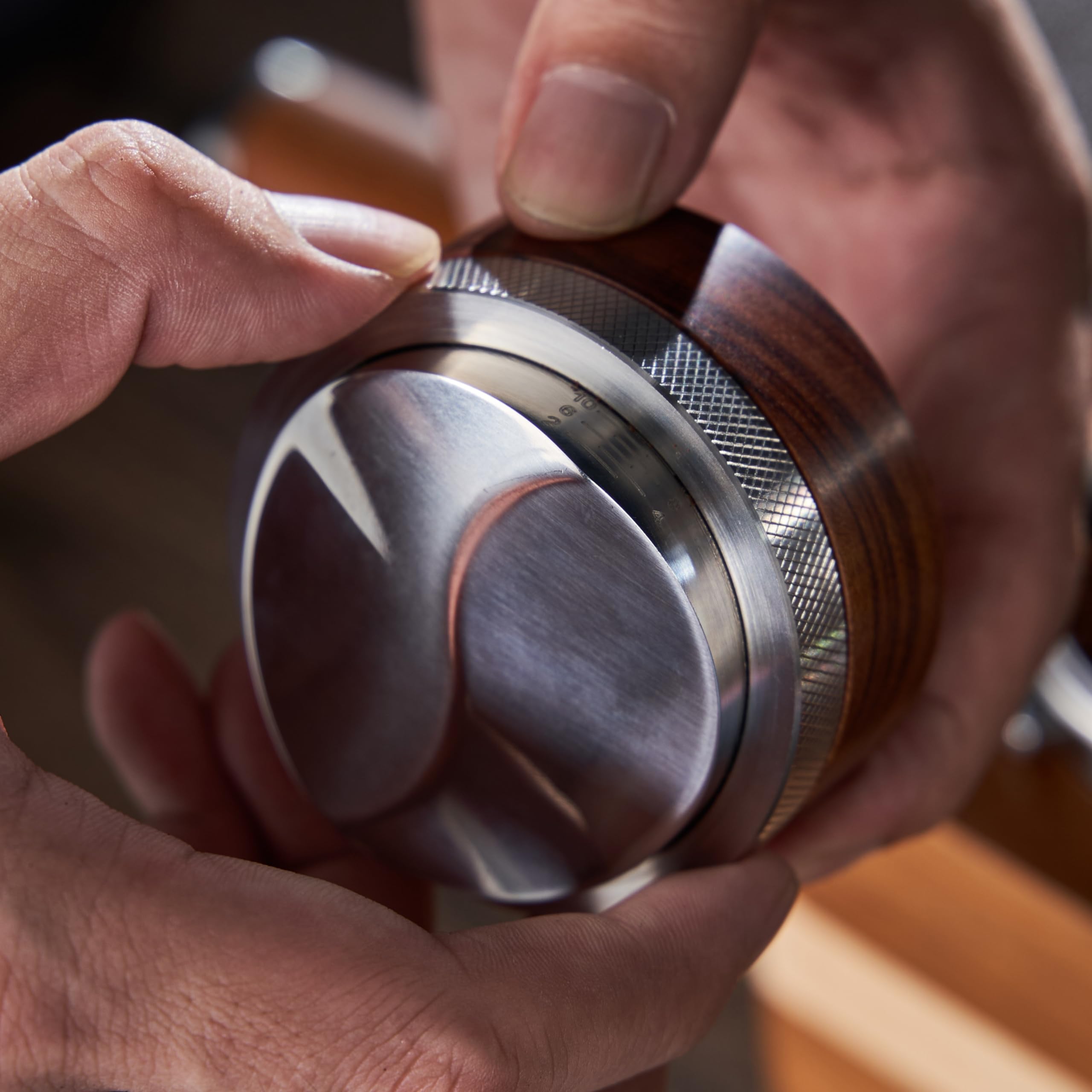 Knodos 54Mm Espresso Distribution Tool Stainless Steel Adjustable Wooden Coffee Distributor Compatible With Breville Espresso Ma