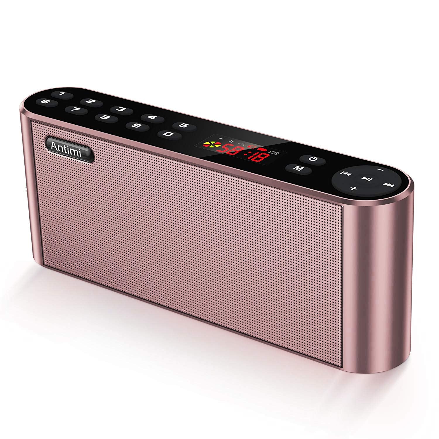 Antimi Bluetooth Speaker,Fm Radio Player,Mp3 Player Stereo Portable Wireless Speaker Drivers With Hd Sound, Built In Microphone,