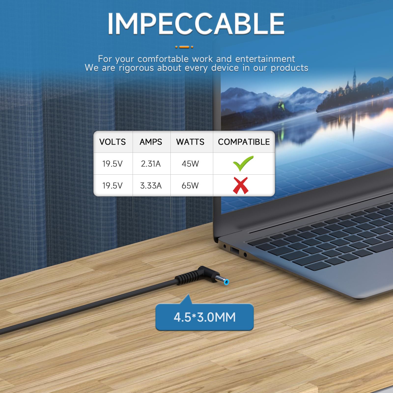 45W Charger For Hp Pavlion X360 15 15 Dy 15 Da 15 Db 15 Dw 15 Ay 15 Ba 15 Bw 15 Bs 15 F 15 G 15 U, Hp 15 Dy2702Dx 15 Dy2073Dx 15