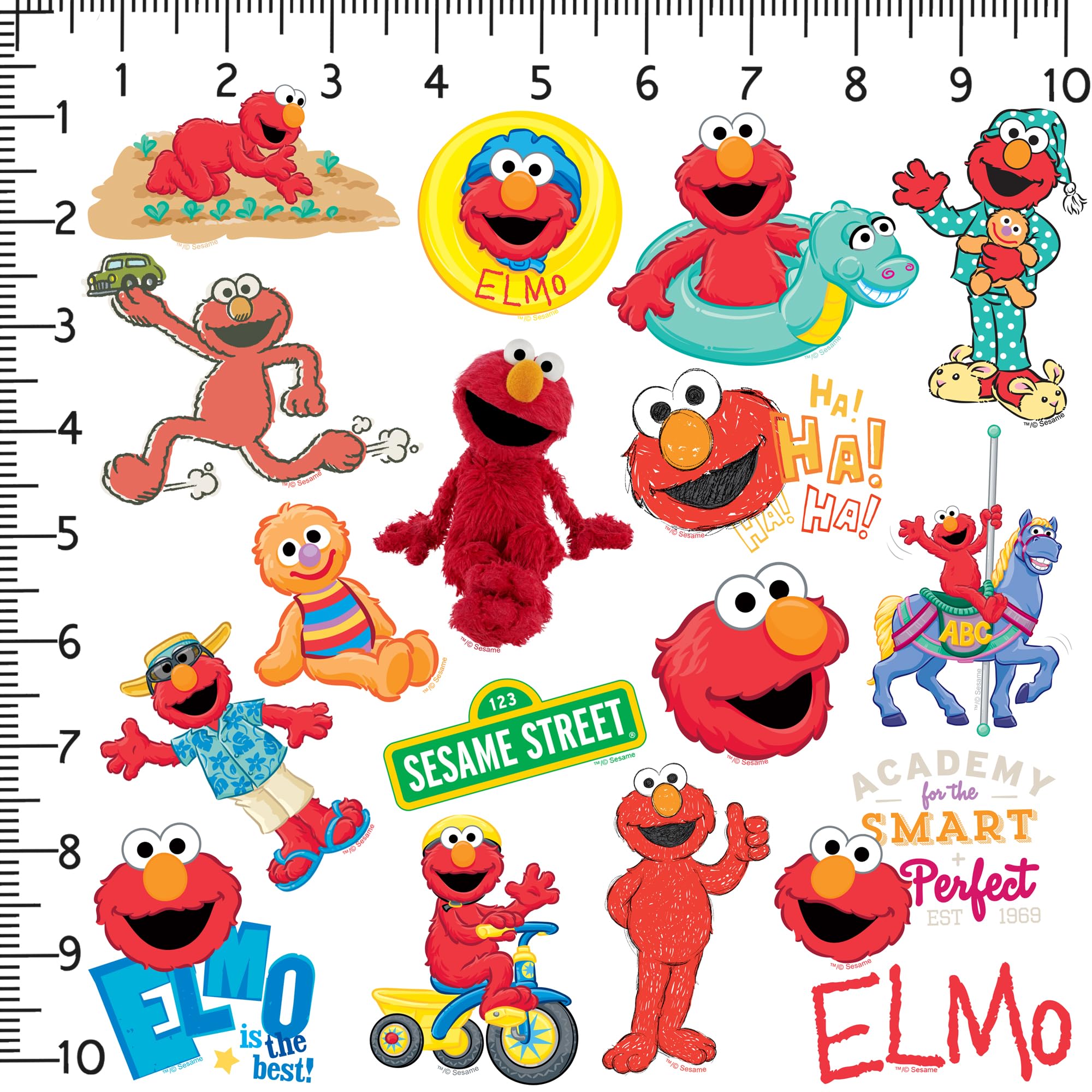 Sesame Street Elmo 50Ct Vinyl Large Deluxe Stickers Variety Pack   Laptop, Water Bottle, Scrapbooking, Tablet, Skateboard, Indoo