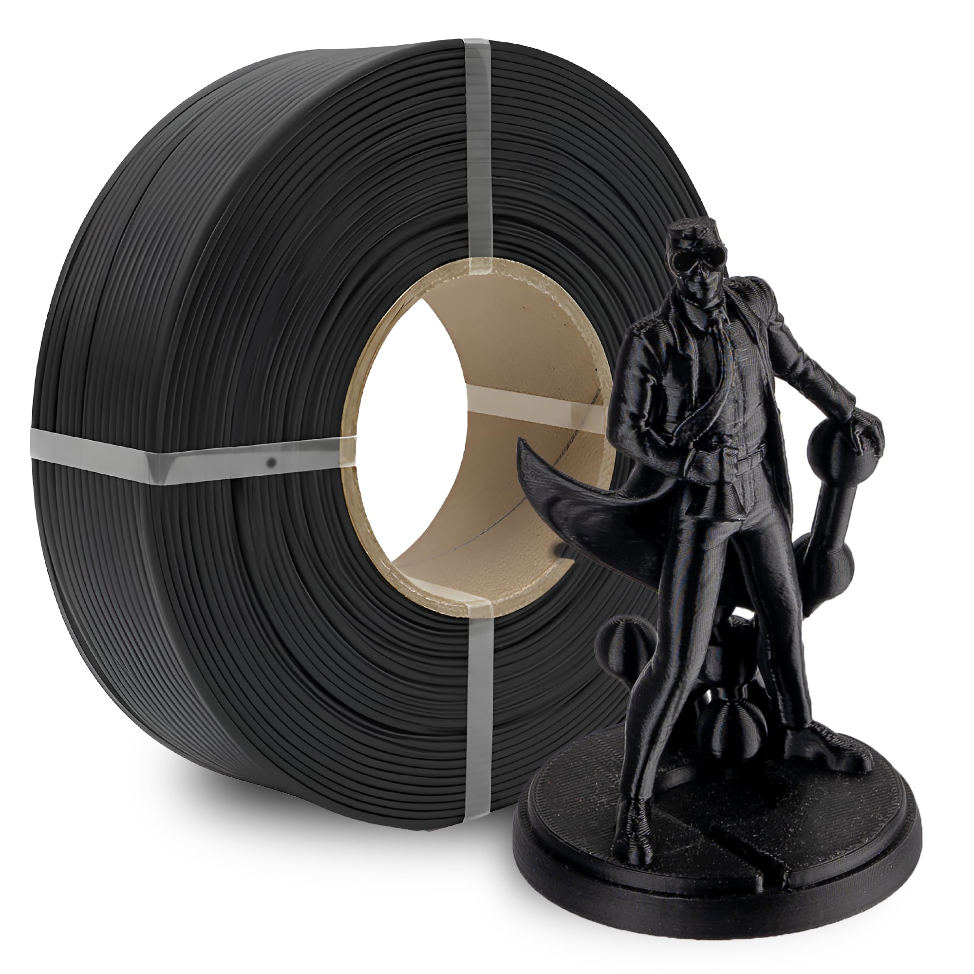 Polymaker Panchroma Refill Spool Black PLA 3D Printing Filament Refill, Compatible with All Reusable Spools and All Major FDM 3D