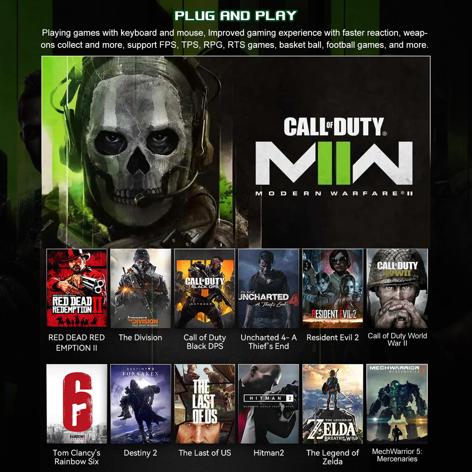 Joso Keyboard Mouse Adapter, Wired Keyboard And Mouse Converter For Switch, Xbox Series X/S, Xbox One, Ps4/Ps3, Switch Adapter F