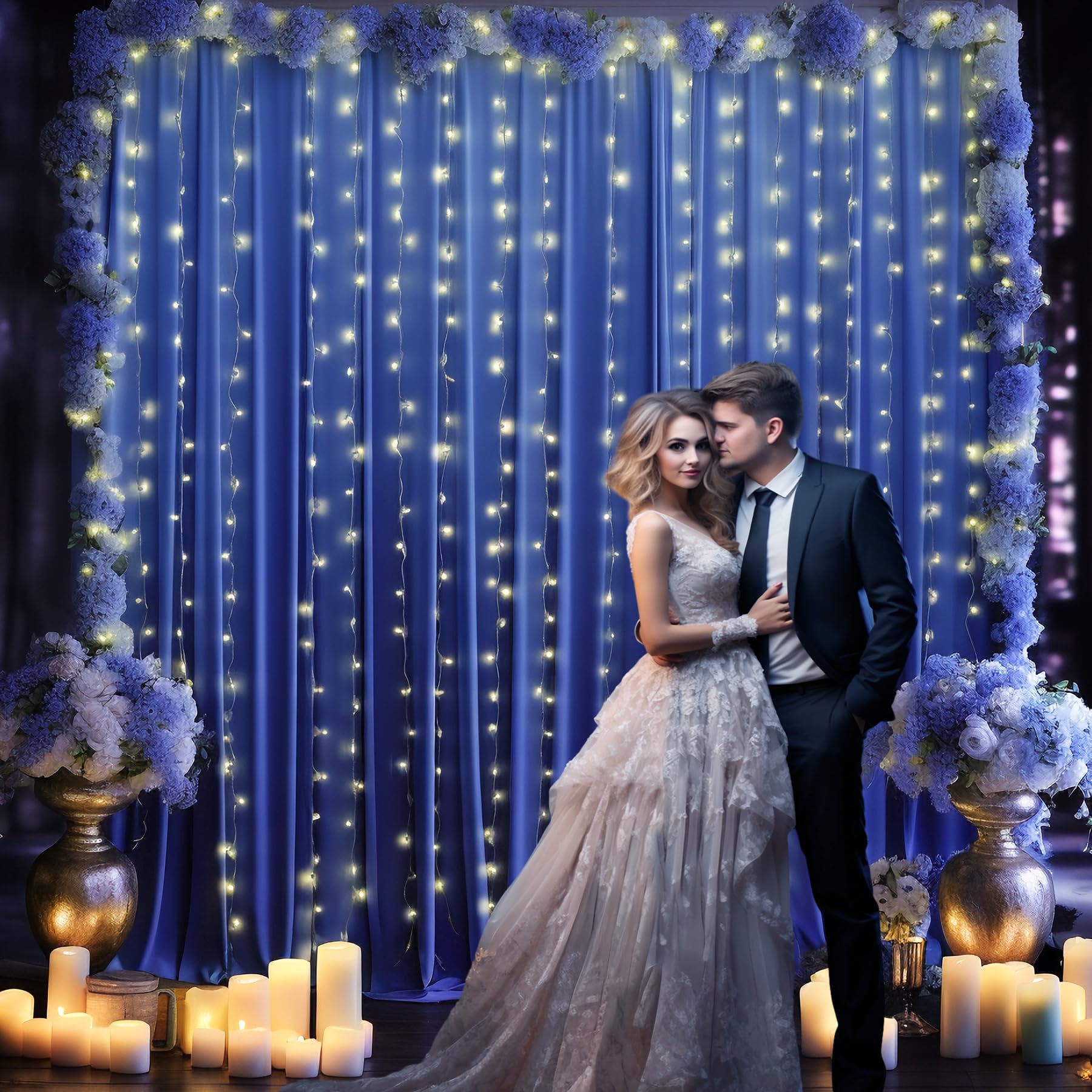 10X10 Royal Blue Backdrop Curtain For Parties Wrinkle Free Blue Photo Curtains Backdrop Drapes Fabric Decoration For Wedding Birthday Party Baby Shower 5Ft X 10Ft,2 Panels