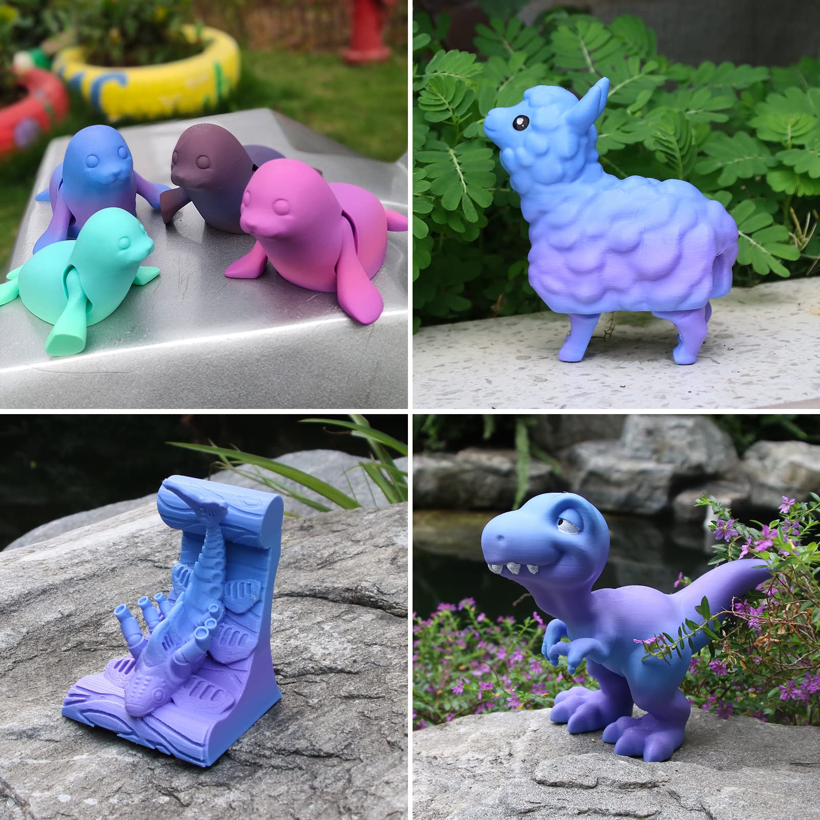 Isanmate 3D Printer Filament, Pla Filament 1.75Mm, Gradient Blue Purple Filament, Color Change Rainbow Filament, 3D Printing Fil