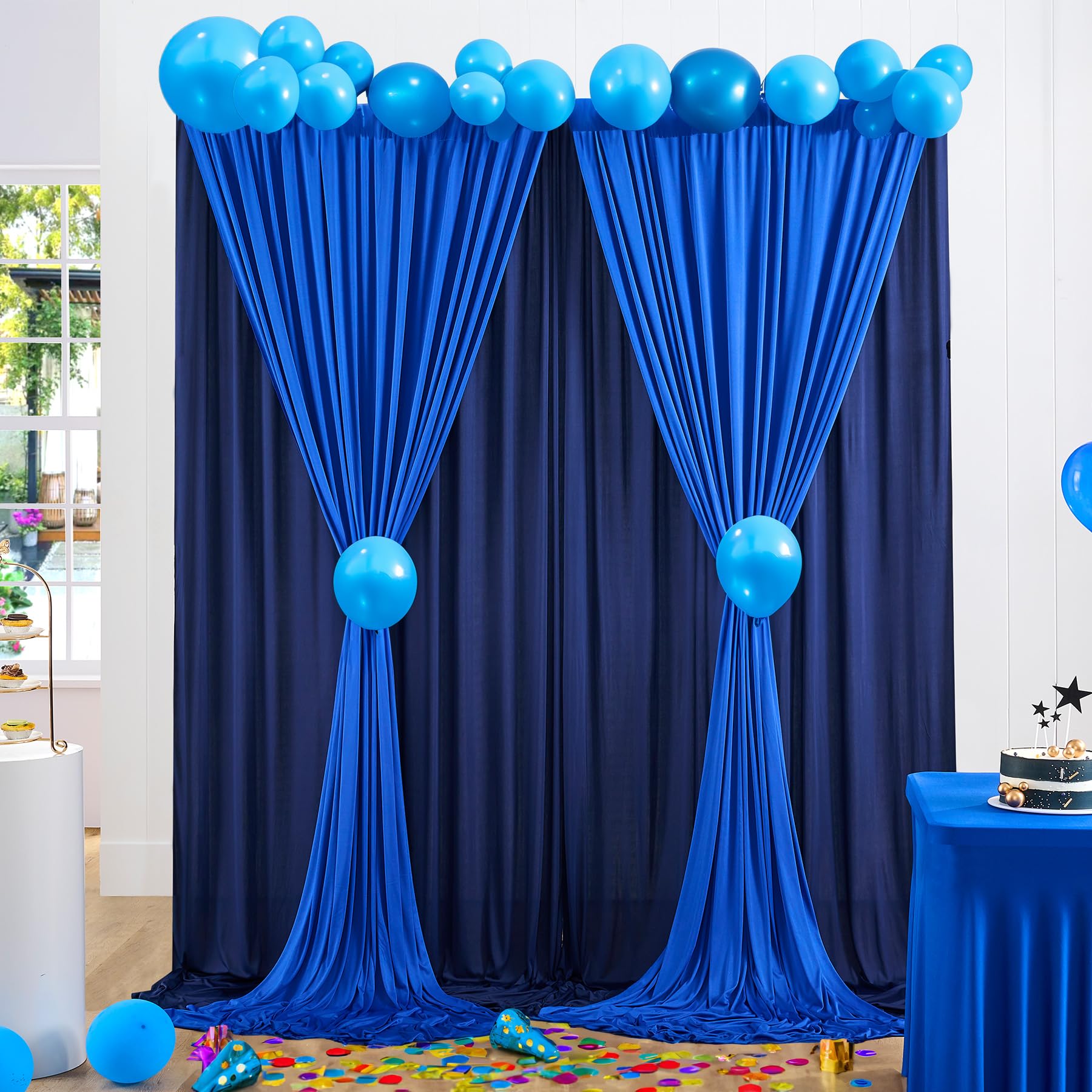 10X10Ft Wrinkle Free Royal Blue Backdrop Curtains & Navy Blue Backdrop Drapes For Parties, Photo Backdrop For Birthday Wedding P