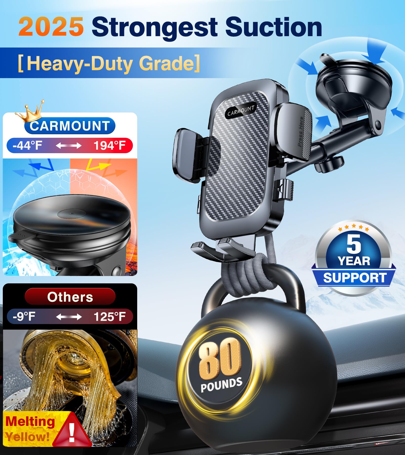 Phone Holders For Your Car Mount?Powerful Suction?Car Phone Holder Mount For Truck Stand Dashboard Cell Phone Holder For Car?360