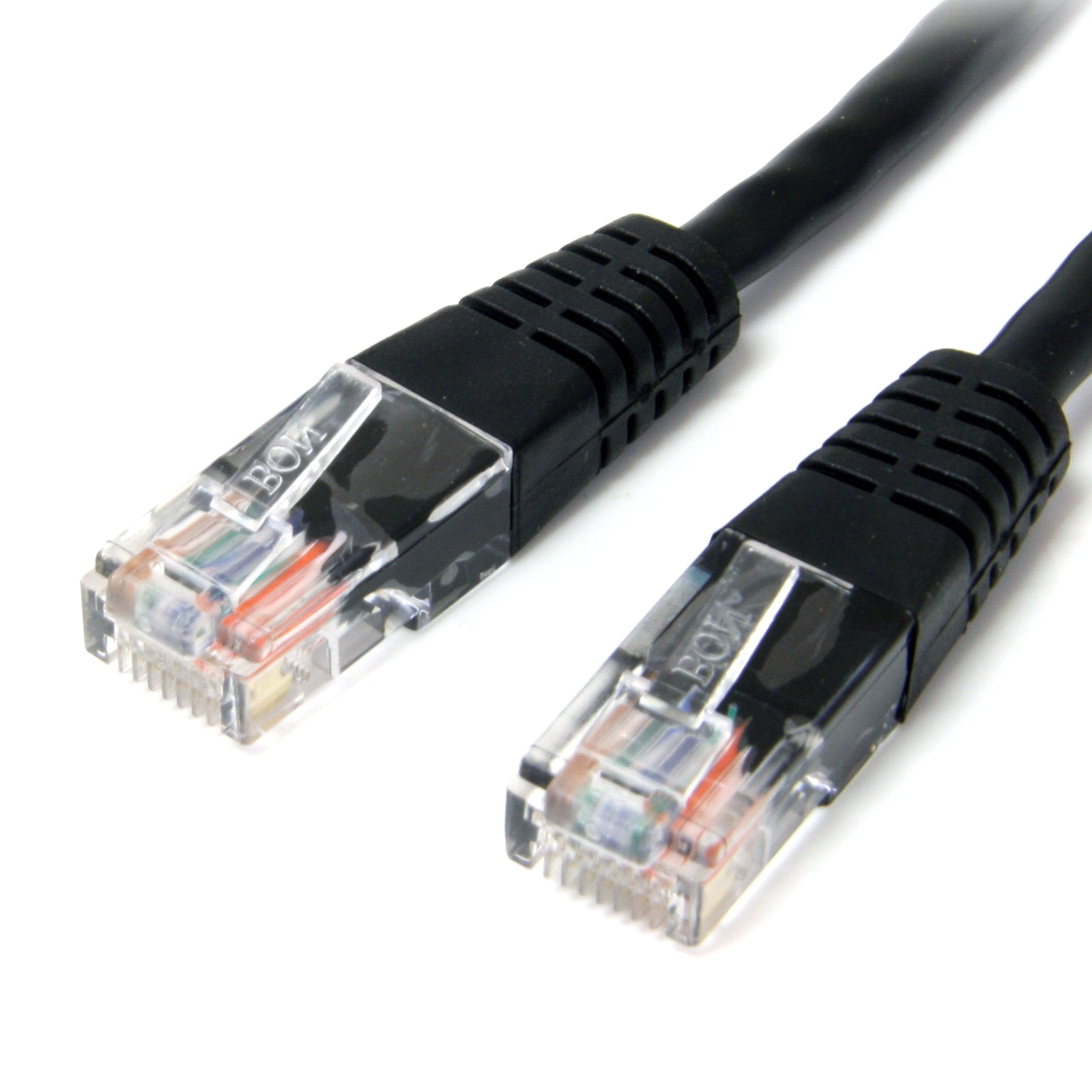 StarTech.com 25 ft. (7.6 m) Cat5e Ethernet Cable  Power Over Ethernet  Molded  Black  Ethernet Network Cable (M45PATCH25BK)