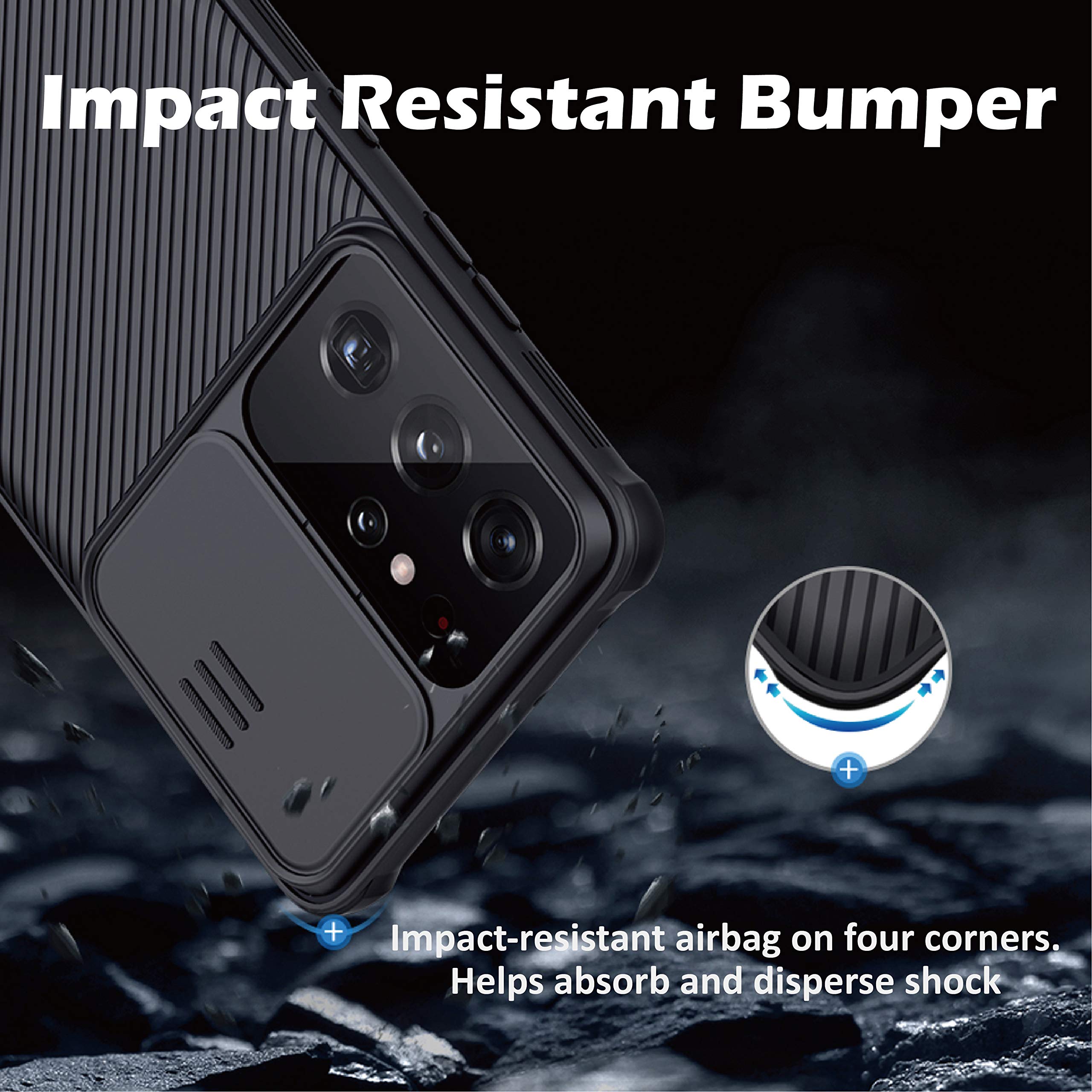 Cloudvalley For Samsung Galaxy S21 Ultra Case With Camera Cover, Full Body Protective & Slim Fit, Camera Protection Case Only Fo