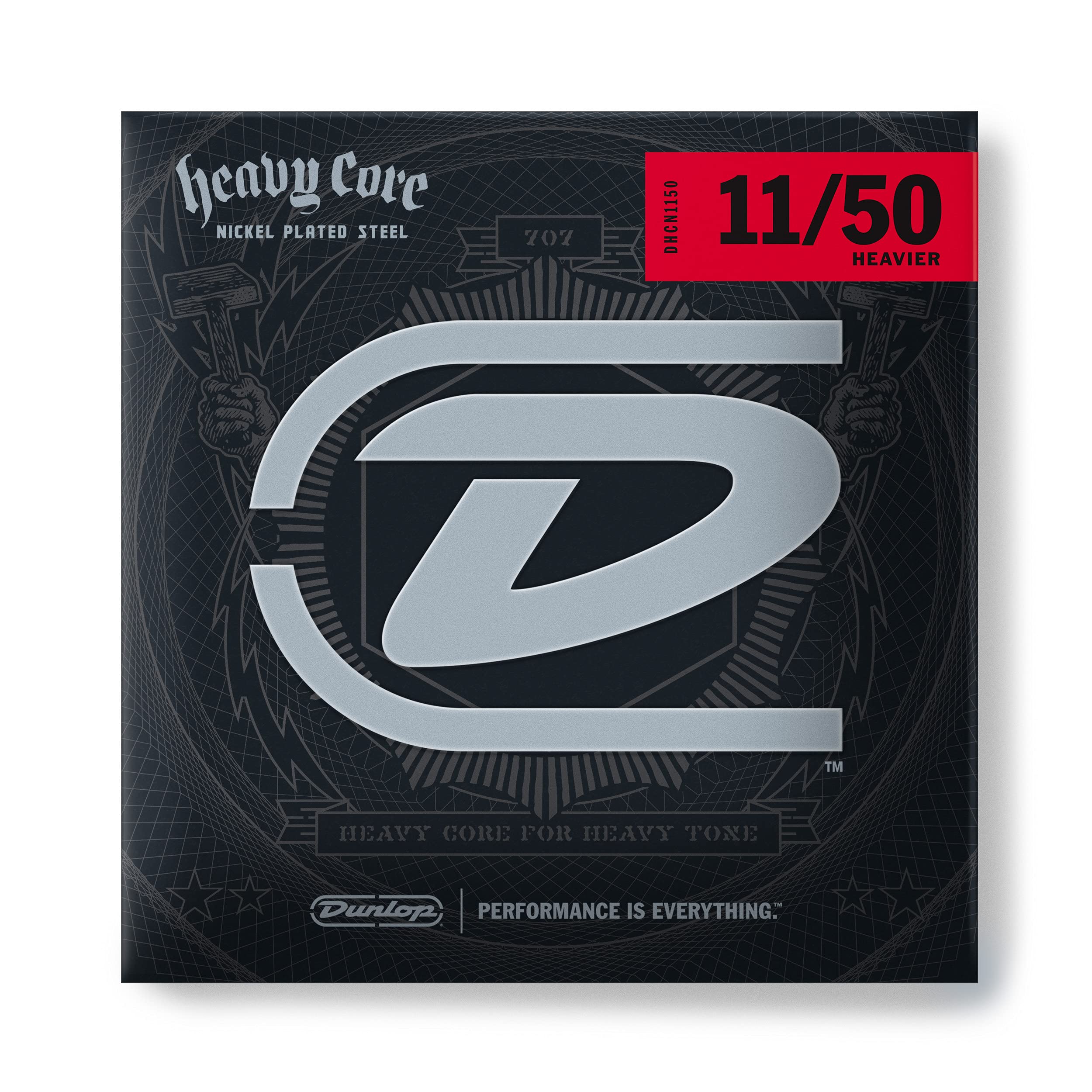 Jim Jim Dunlop Dhcn1150 Heavy Core Nickel Wound Guitar Strings, Heavier, .011 .050, 6 Strings/Set