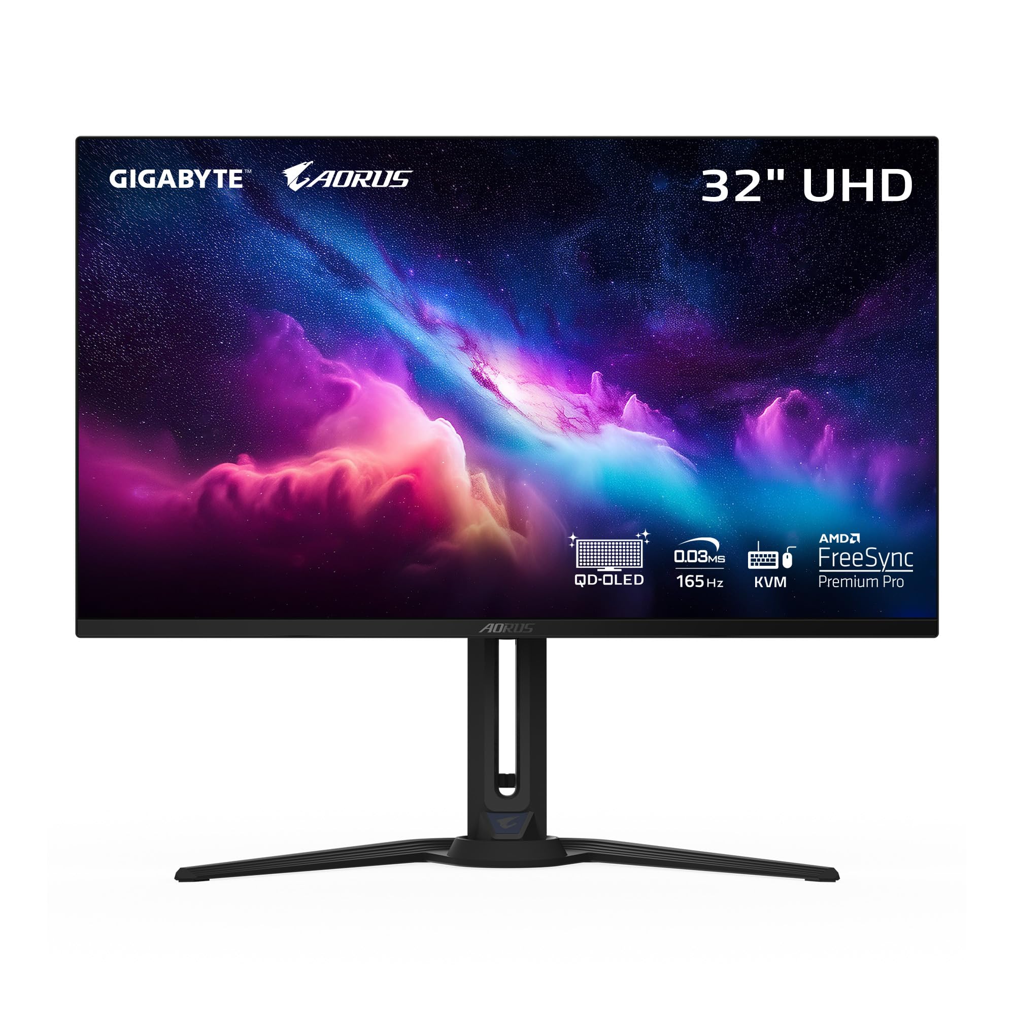 GIGABYTE - AORUS FO32U - 32 QD OLED Gaming Monitor - UHD 3840x2160-165Hz - 0.03ms GTG - AMD FreeSync Premium Pro - Type C KVM - 