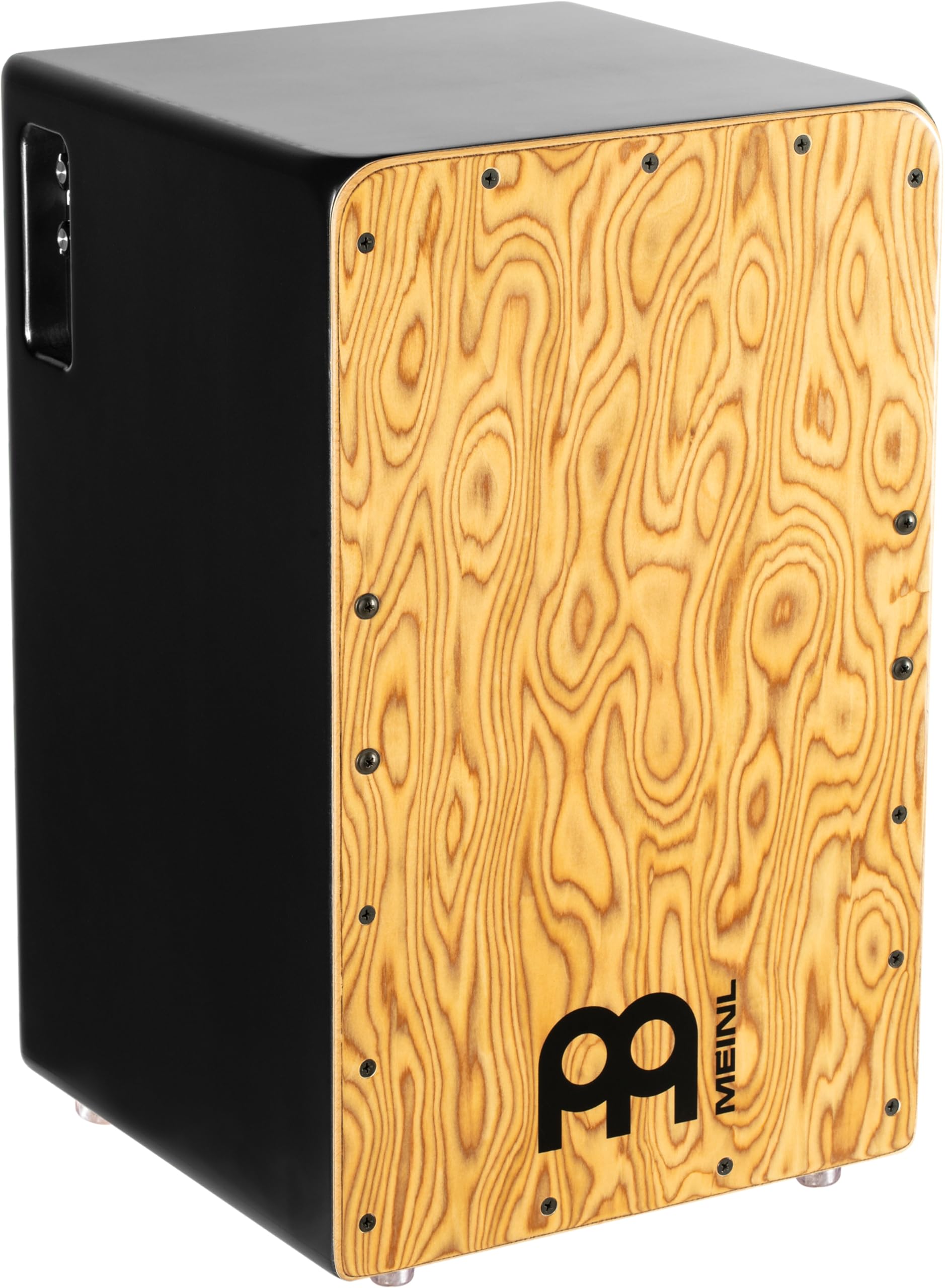 Meinl Pickup Cajon Box Drum With Internal Strings For Snare Effect   Not Made In China   Makah Burl Frontplate / Baltic Birch Body, Woodcraft Professional, 2 Year Warranty (Pwcp100Mb)