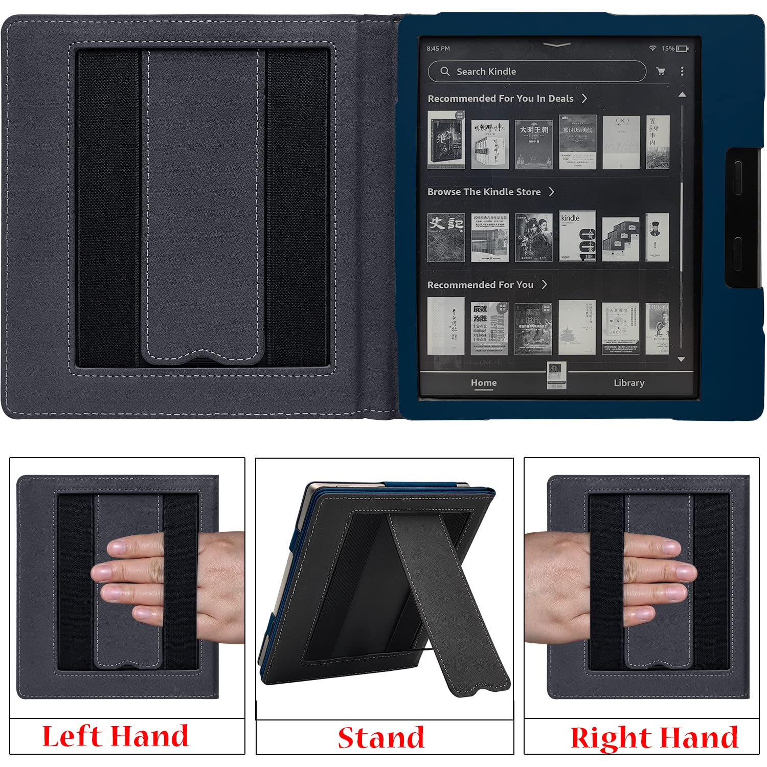 Umubuhoms Kindle Oasis Case With Double Hand Held & Stand For 7 Inch Kindle Oasis (10Th Generation,2019 And 9Th Generation,2017)