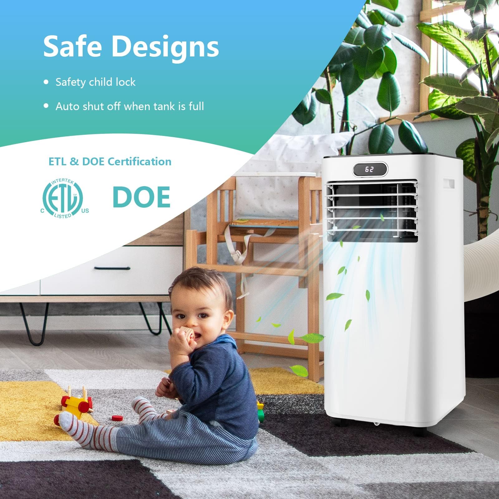 Dortala Portable Air Conditioner, 3 In 1 Air Cooler With Remote Control, Drying, Window Kit, Home Ac Cooling Unit With Mode  Spe