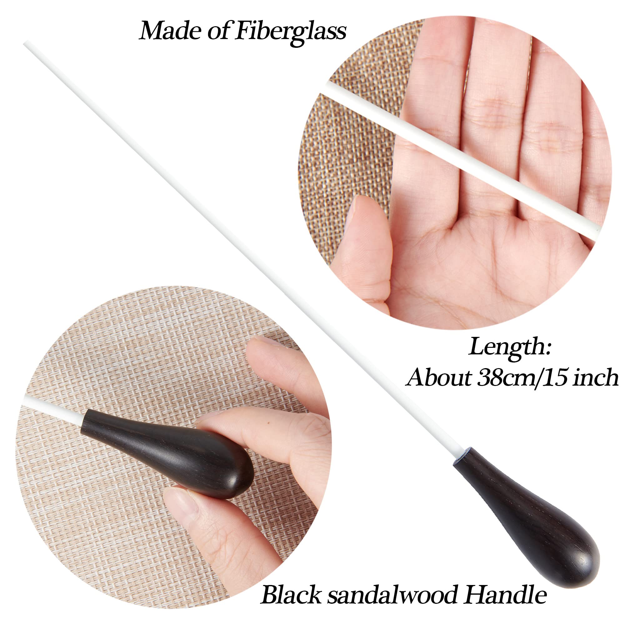 Sound Harbor Music Baton - Black Sandalwood Handle Conducting Baton, Model Music Baton-2