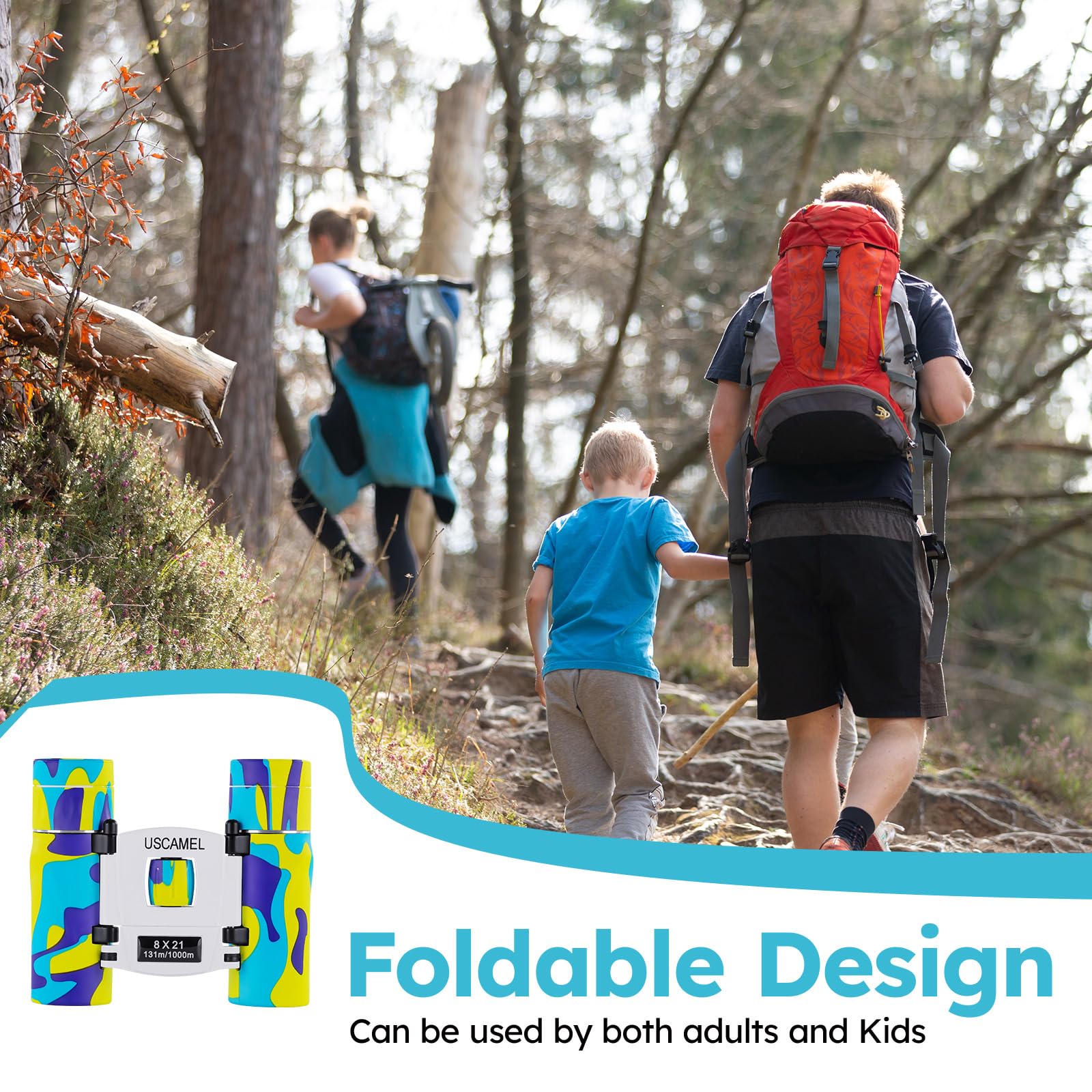 Uscamel Binoculars, Compact Binoculars For Kids And Adults, 8  21 Binoculars   Ideal For Bird Watching, Travel, And Hunting   En