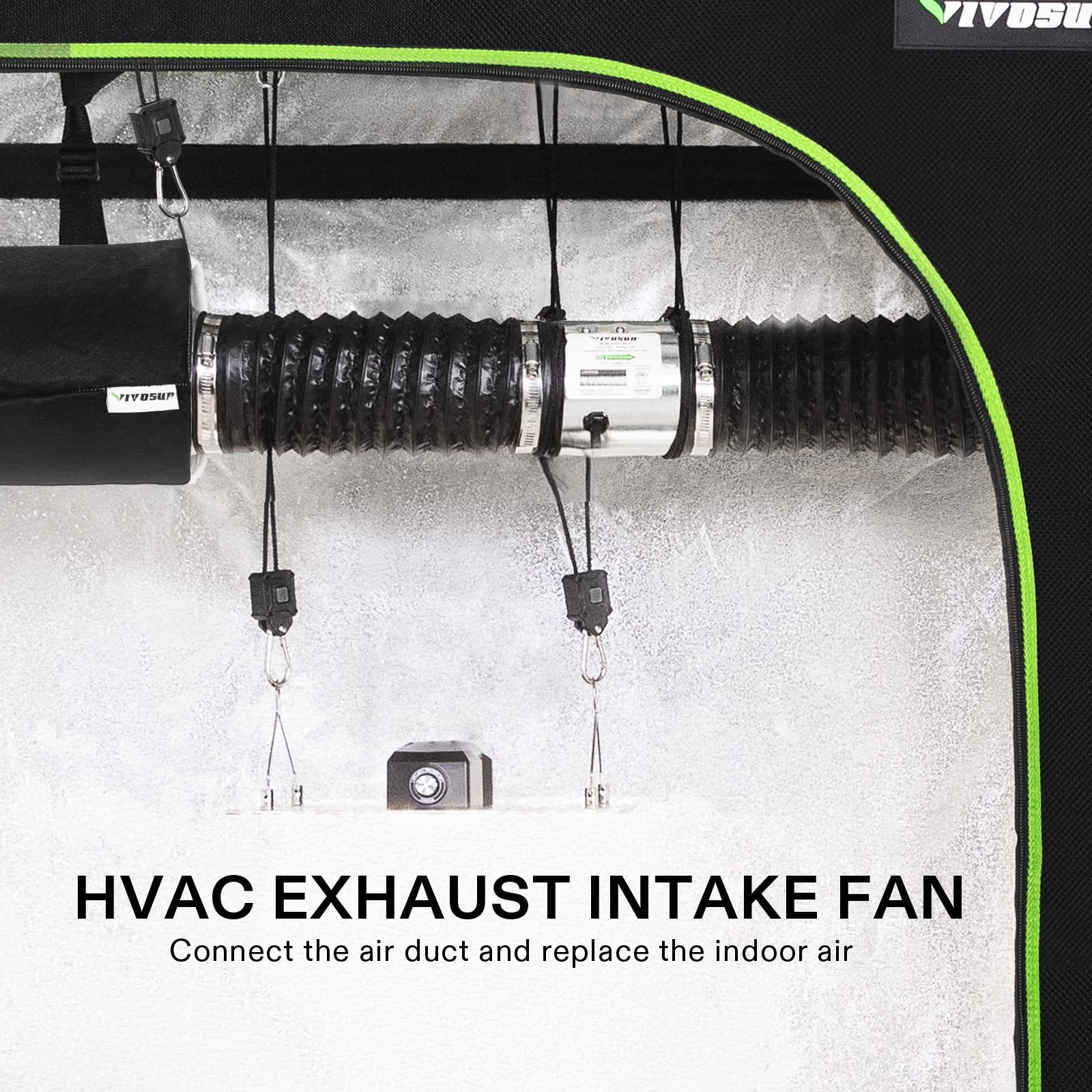 Vivosun 6 Inch Inline Duct Fan 240 Cfm, Hvac Exhaust Ventilation Fan With Low Noise For Basements, Bathrooms, Kitchens And Attic