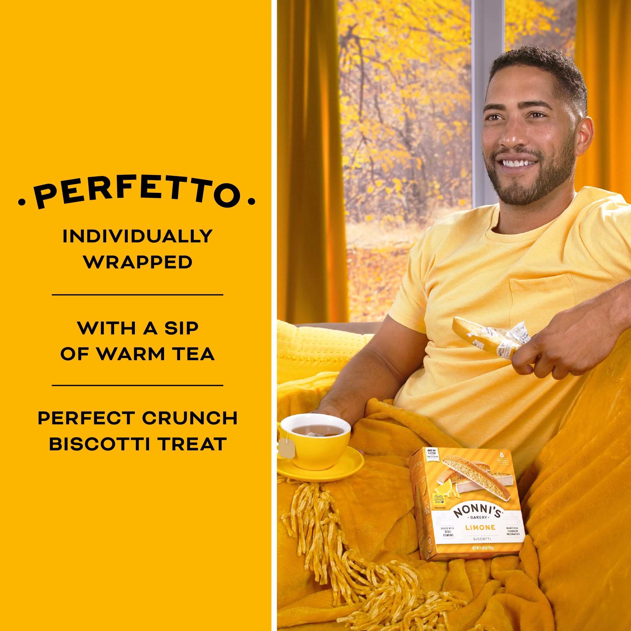 Nonni'S Limone Biscotti Italian Cookies   2 Boxes Lemon Cookies   Biscotti Individually Wrapped Cookies   Lemon Italian Biscotti