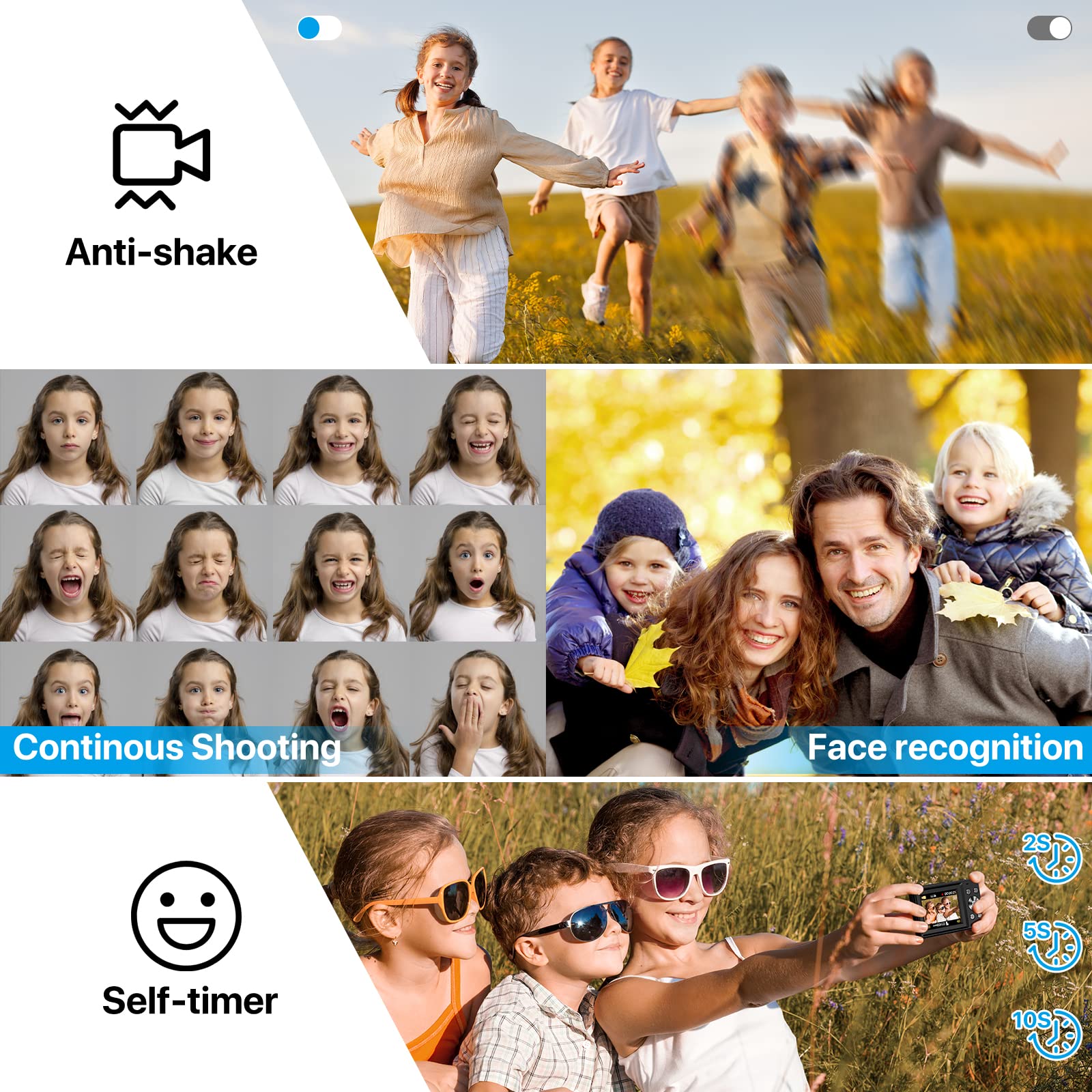 Digital Camera, Upgraded Fhd 1080P Digital Camera With Strap 32Gb Sd Card 16X Digital Zoom Compact Point And Shoot Camera For Ki