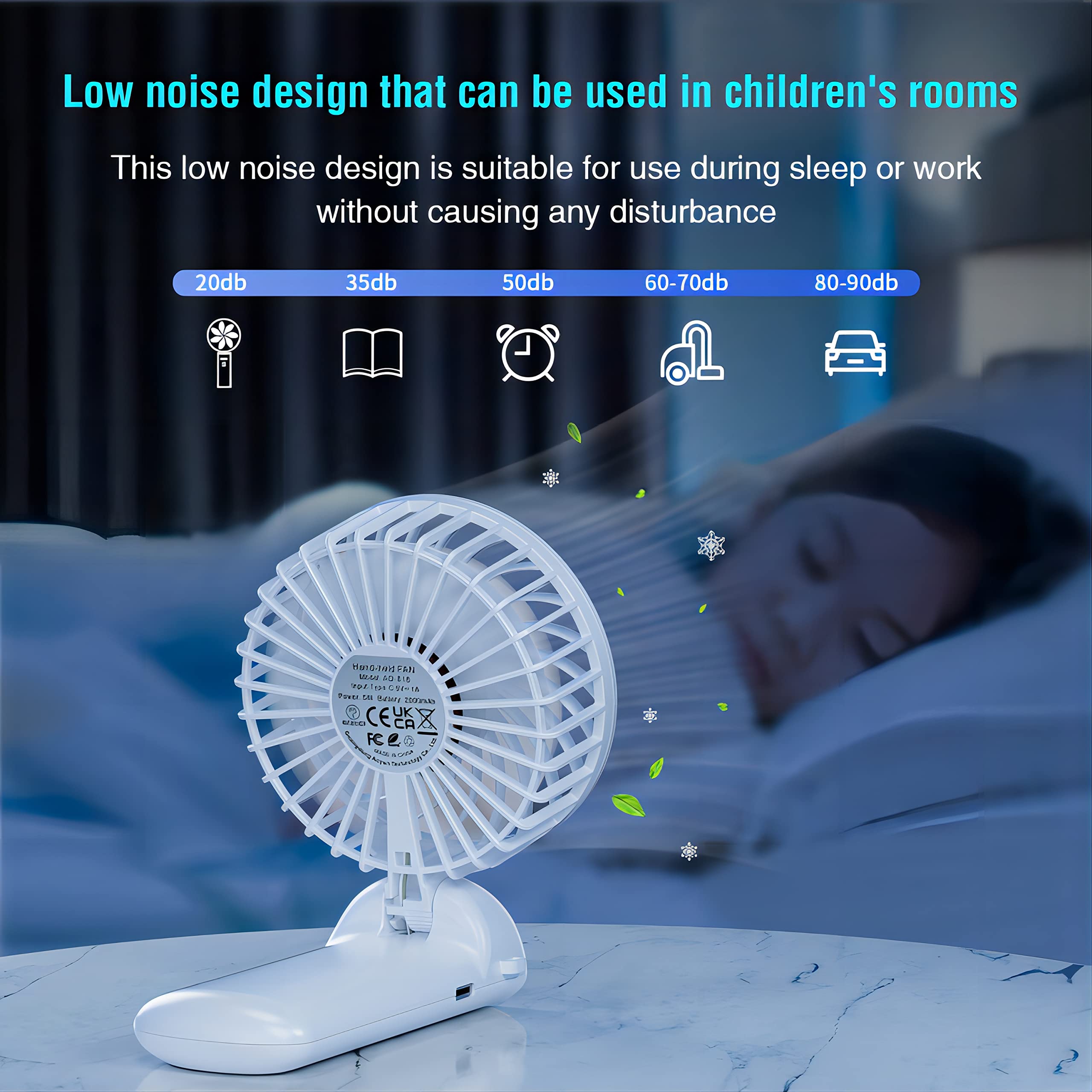 Psecici Handheld Fan, Mini Portable Fan With Lanyard,4 Speeds Level Personal Fan, 180 Degree Foldable Desk Fan For Travel Outdoo