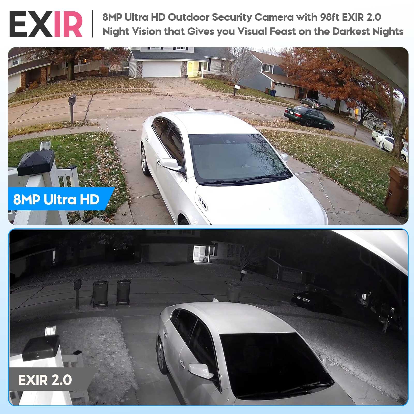 Vikylin 4K 8Mp Ip Poe Ai Camera(Black),Security Ip Turret Camera With 98Ft Exir2.0 Night Vision,Built In Mic,Human/Vehicle Detec