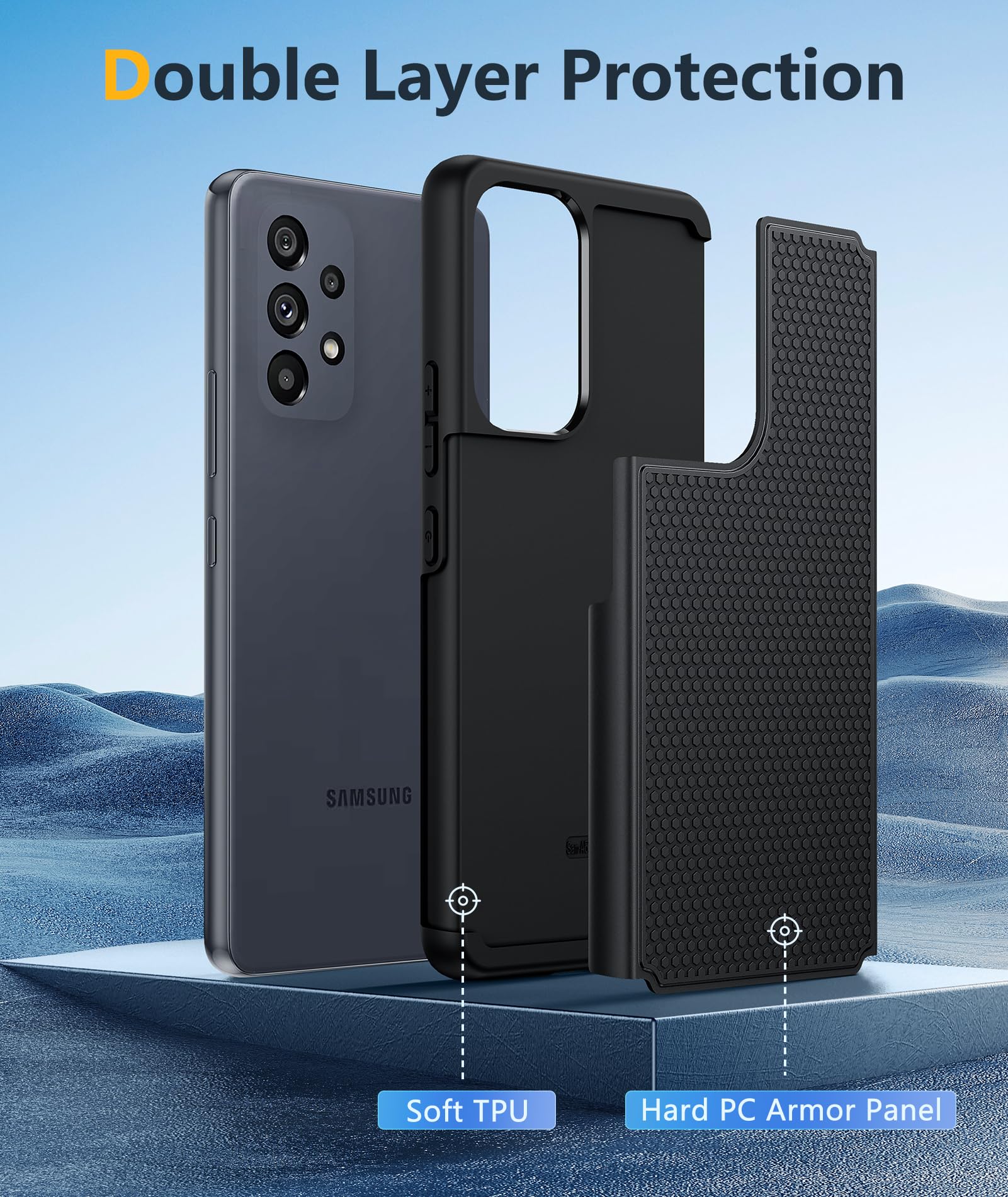 Bniut For Samsung Galaxy A53 5G (Galaxy A53 5G Uw) Case: Dual Layer Protective Heavy Duty Cell Phone Cover Shockproof Rugged Wit