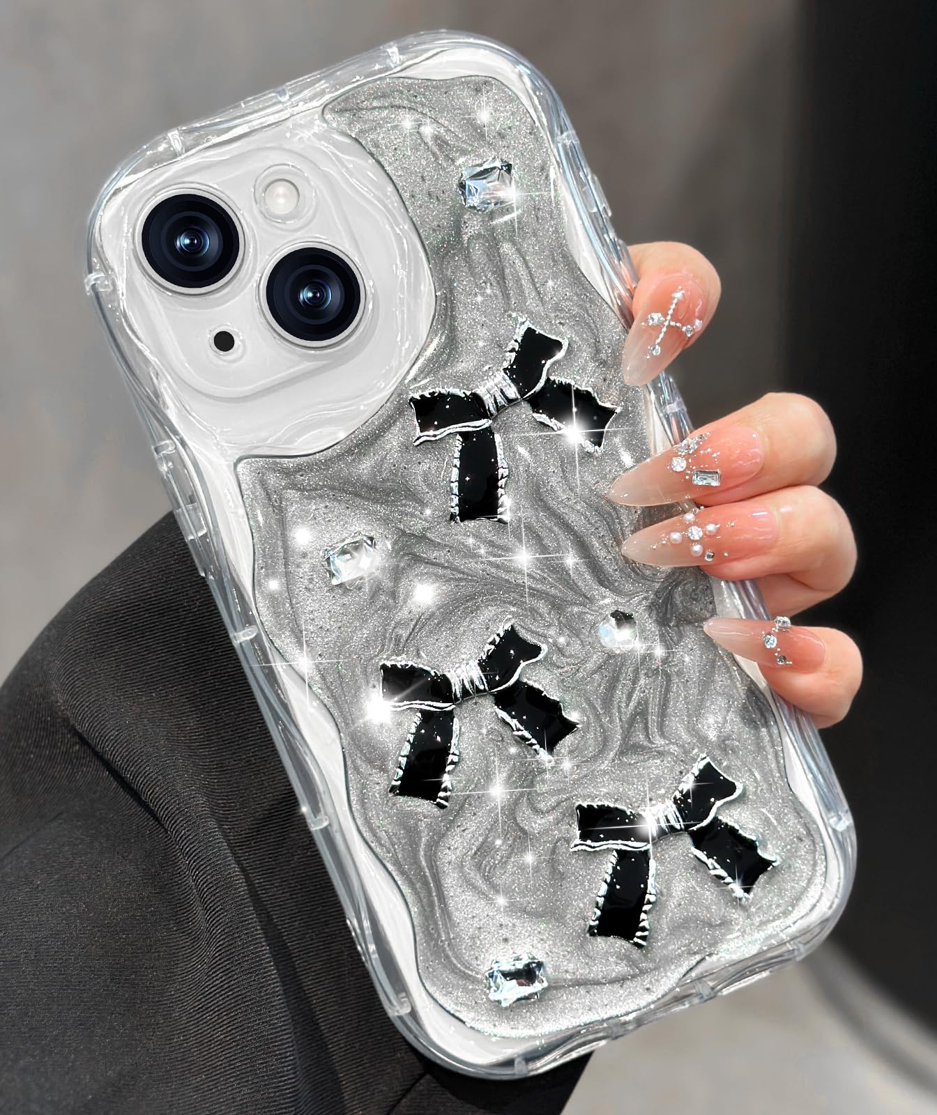 Toycamp for iPhone 13 Case Cute - Women Girly Girls Glitter Phone Cover 13 Kawaii Sparkle Bling Shine Aesthetic Pretty Unique Wa