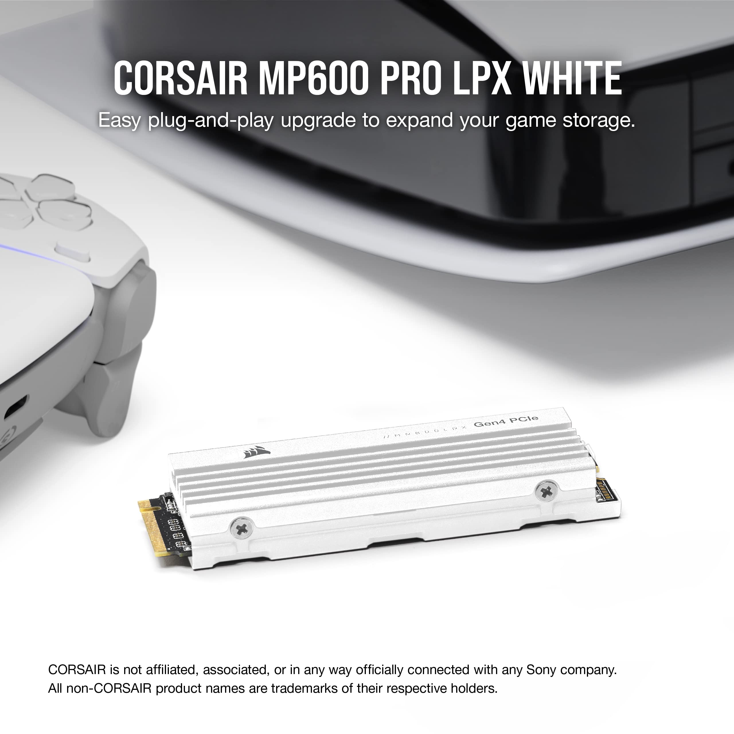 Corsair Mp600 Pro Lpx 4Tb M.2 Nvme Pcie X4 Gen4 Ssd - Optimised For Ps5 (Up To 7,100Mb/Sec Sequential Read & 6,800Mb/Sec Sequent