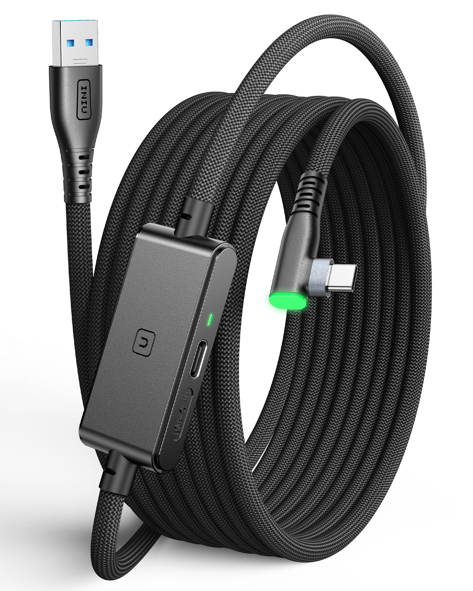 Iniu Oculus Link Cable With Charging [16Ft] For Meta Quest 3 Quest 2/Pro, Pico 4, Pc Vr, Steam Vr, Usb 3.0 High Speed Data Cable