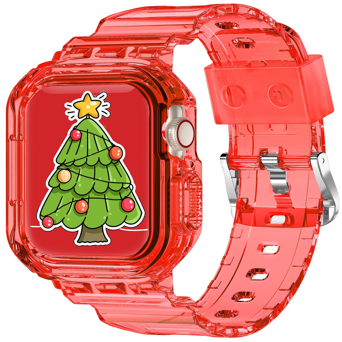 Xyf Compatible For Crystal Clear Apple Watch Bands, 41Mm 40Mm 38Mm Bumper Case For Men Women Jelly Sport Case Band For Iwatch Ul