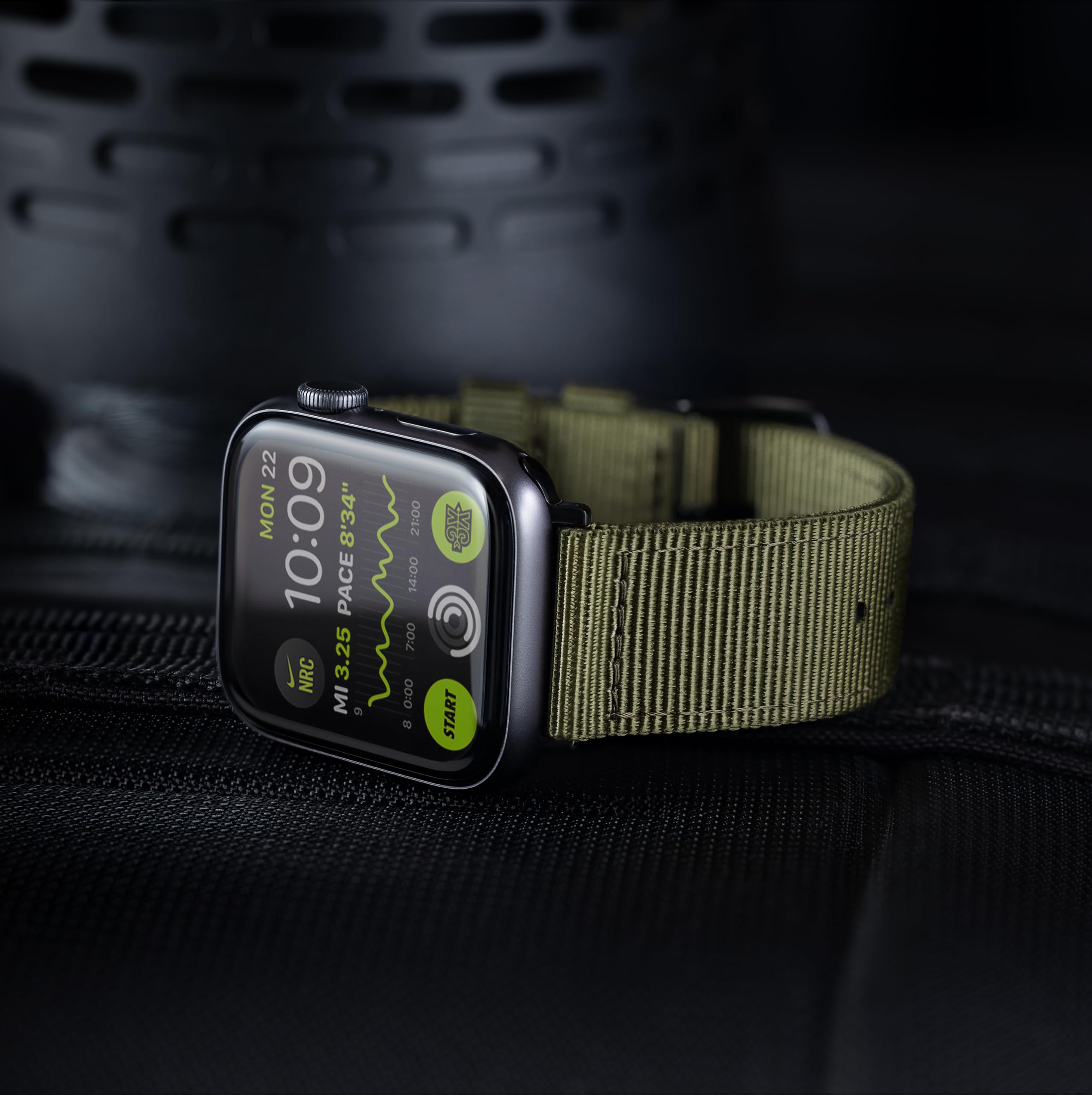 Archer Watch Straps - Premium Nylon Straps For Apple Watch (Olive, Black, 40/41/42Mm)