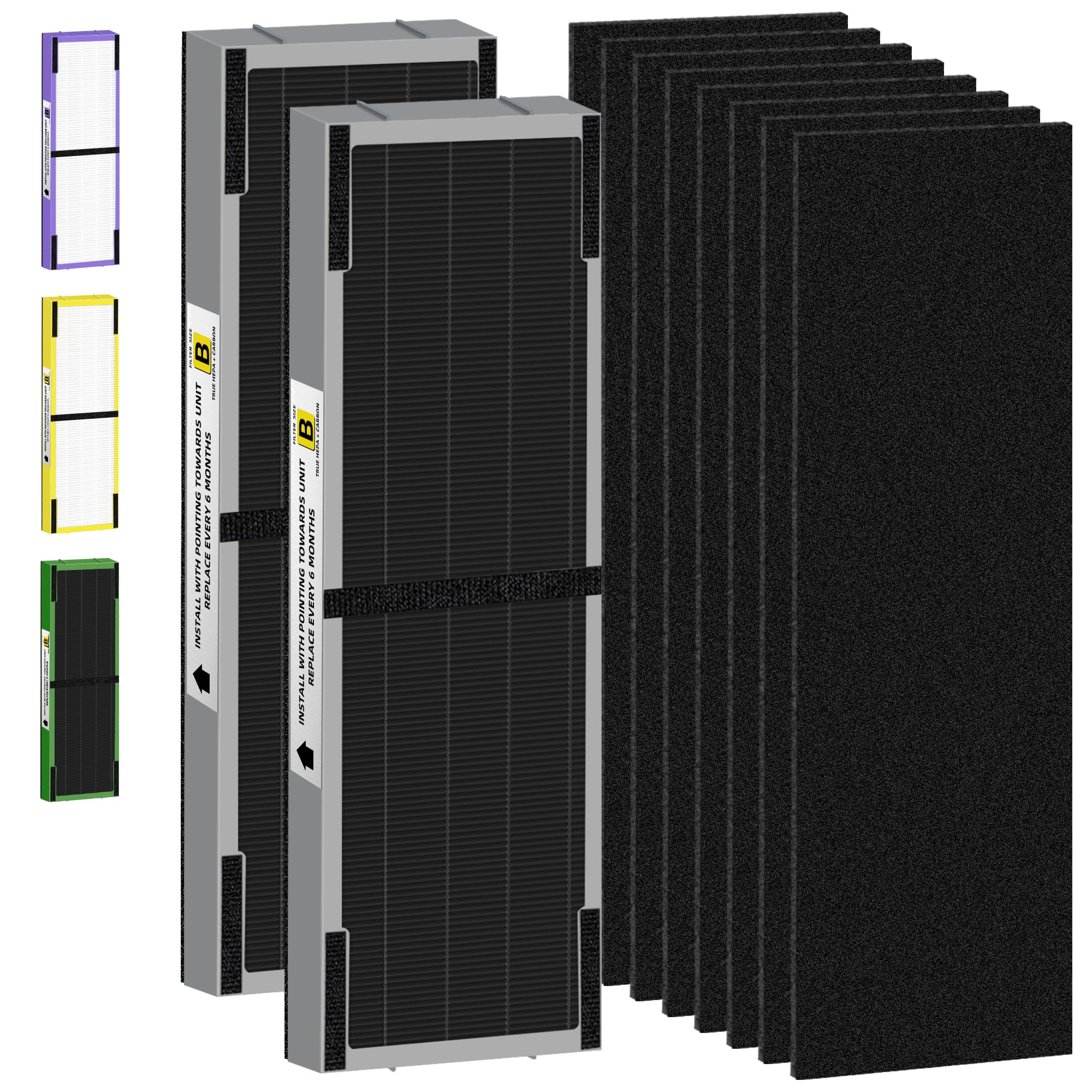 Flt4825Sm Hepa Smoke Clear Filter B Replacement Compatible With G Guardian Air Purifiers Ac4825 Ac4300 Ac4800 Ac4900 Ac4850,2 H1