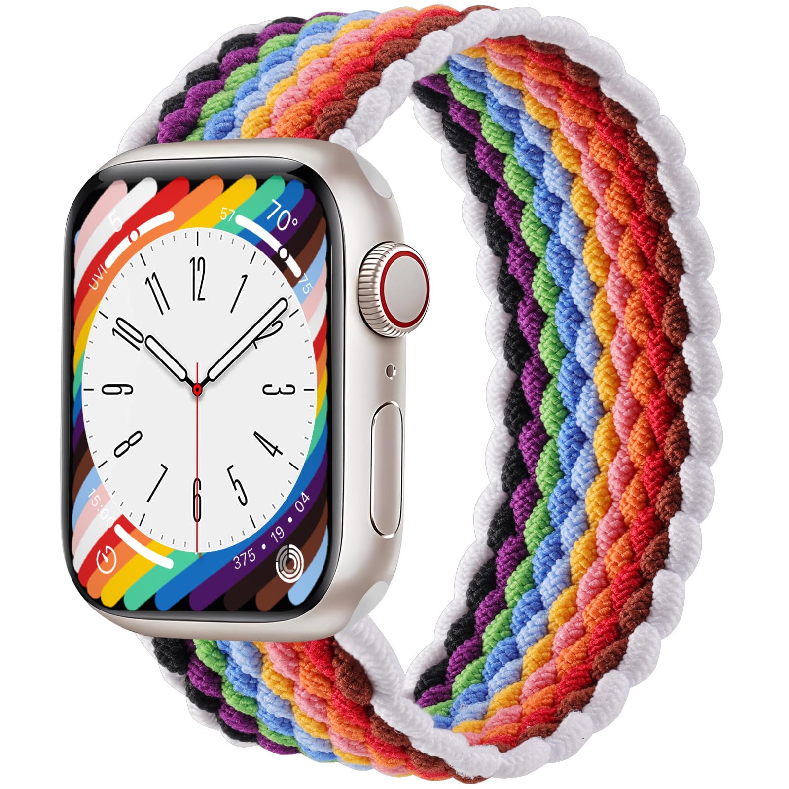 Zedoli Braided Solo Loop Compatible With Apple Watch Band 38Mm 40Mm 41Mm 42Mm 44Mm 45Mm 46Mm 49Mm Women Men,Stretchy Nylon Sport