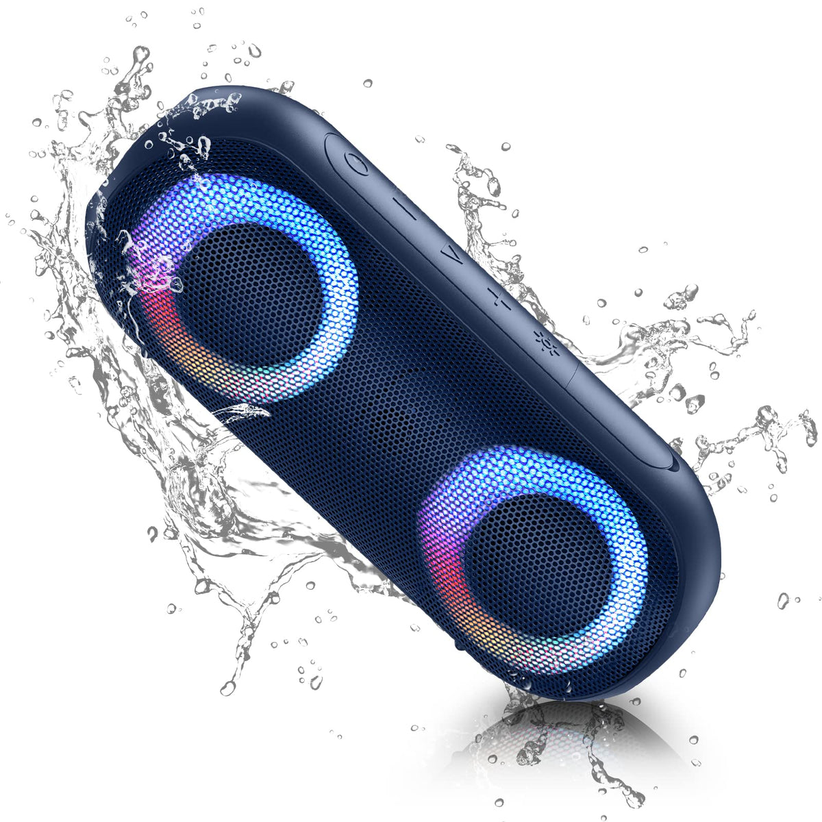 Notabrick Bluetooth Speakers, Portable Speakers Bluetooth Wireless(100Ft Range) With 30W Loud Stereo Sound, Ipx7 Waterproof Shower Speakers, Rgb Multi Colors Rhythm Lights, 1000Mins Playtime