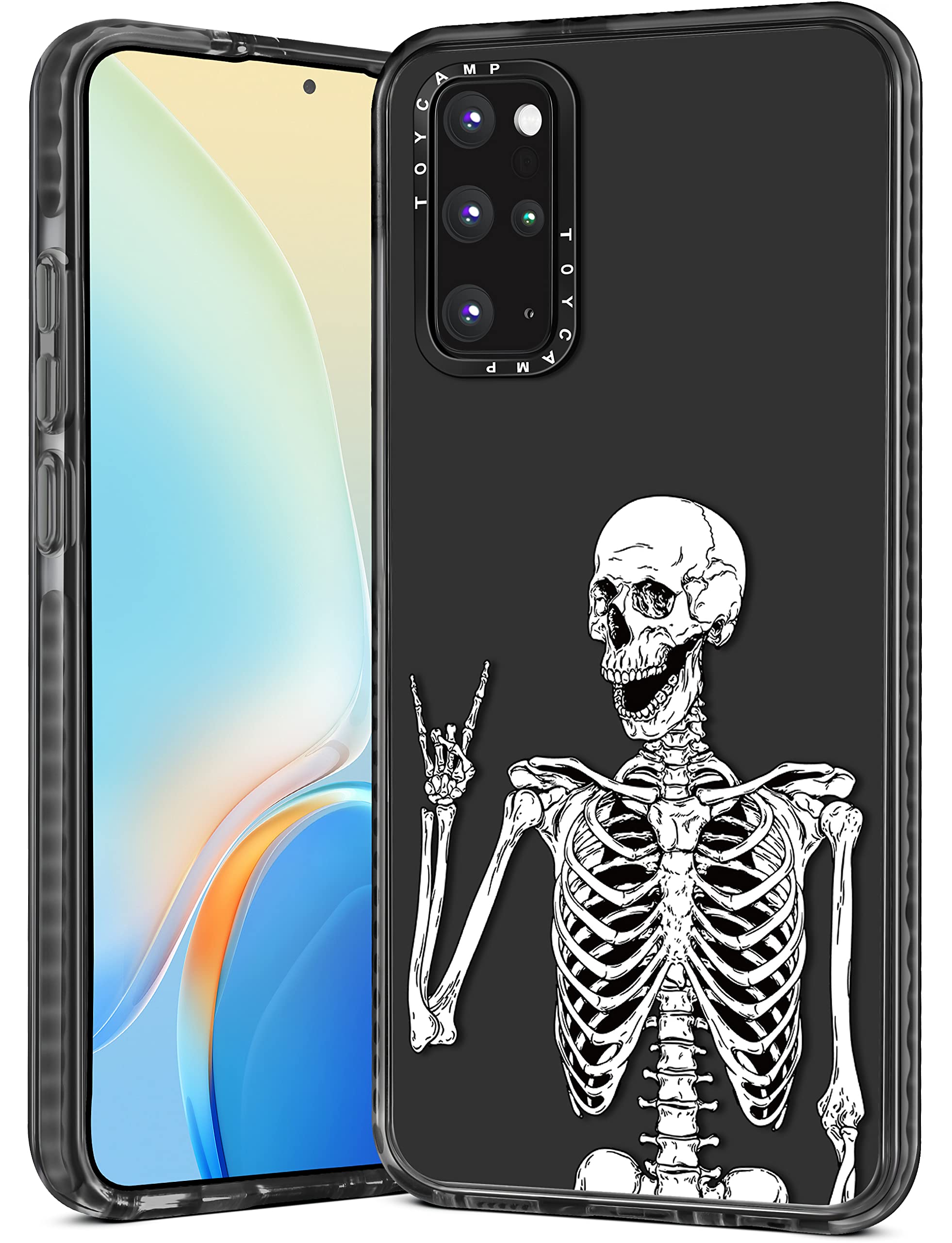 Toycamp For Samsung Galaxy S20 Plus Case, Funny Horror Bust Skeleton Skull Design For Women Girls Boys Teens Scary Cartoon Print