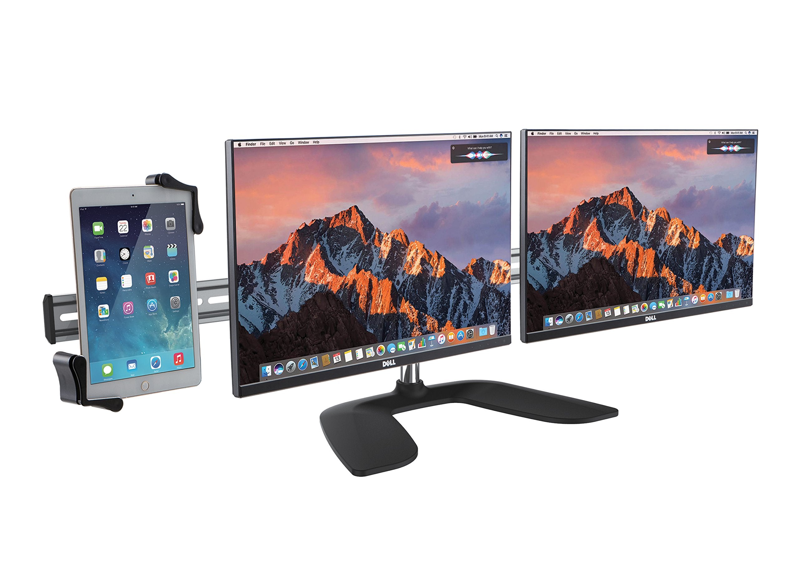 Tri-Screen Workstation - Cta Tri-Screen Vesa And Tablet Workstation Triple Mounting System For Ipad 7Th & 8Th Gen 10.2, Ipad Pro