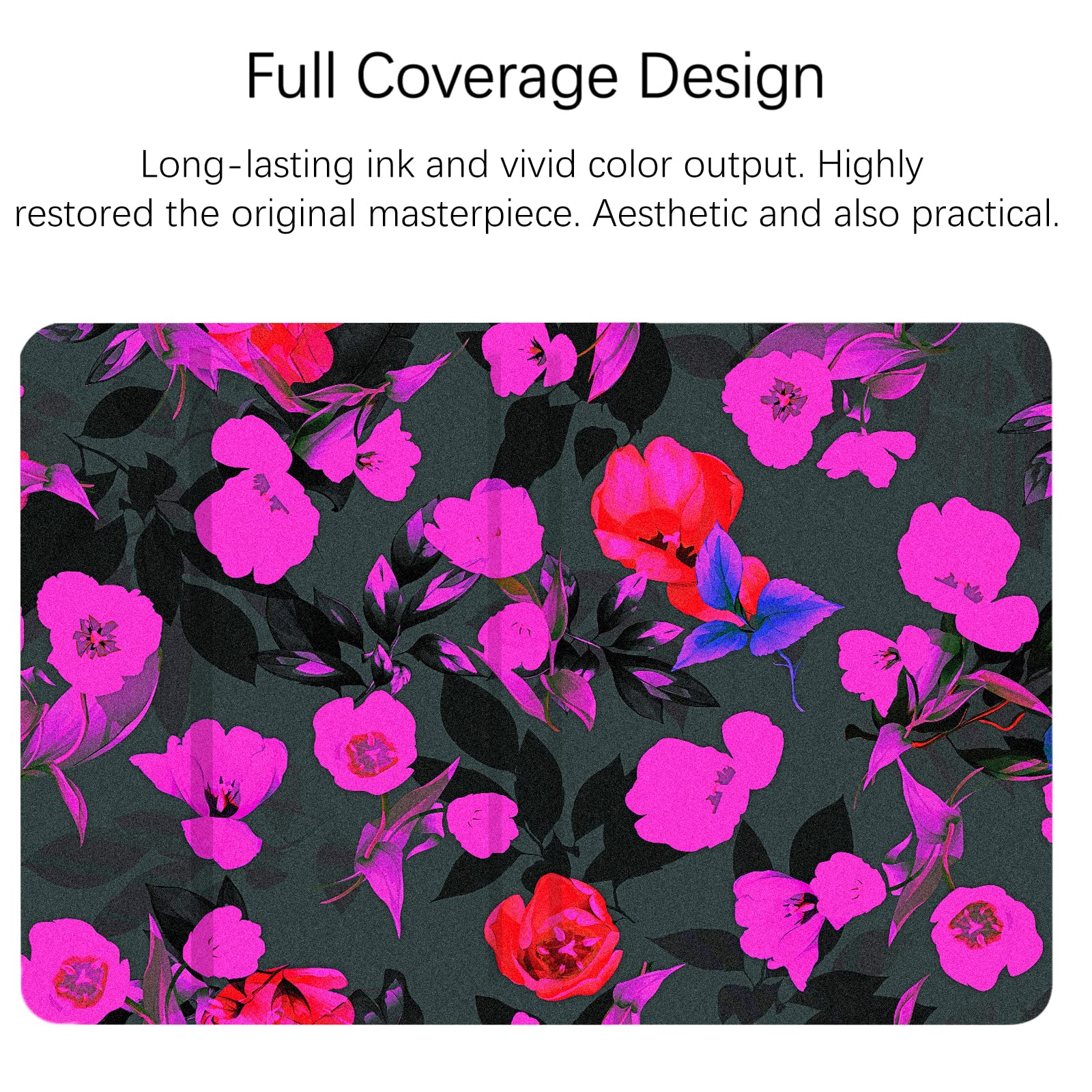 Berkin Arts Ipad Air 4Th/5Th Generation Case (10.9 Inch) Case 2020/2021 Folio Case Premium Leather Cover Art Neon Floral Pattern