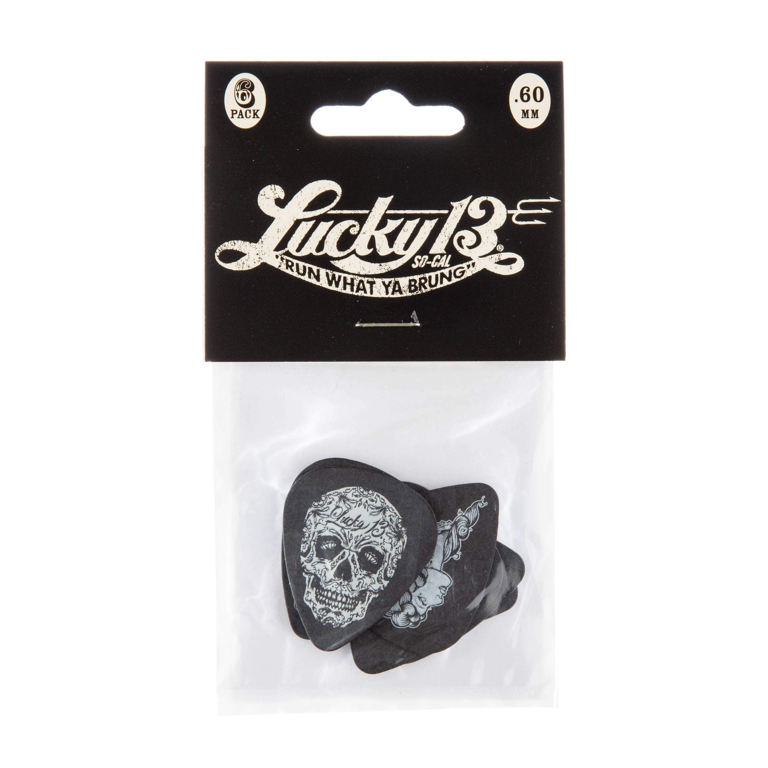 Dunlop L13Cp.60 Lucky 13 Picks, Assorted.60Mm, 6/PlayerS Pack