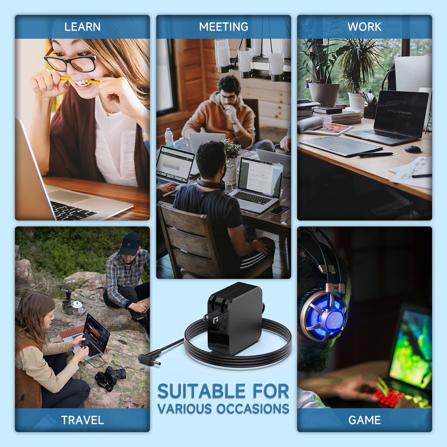 Charger For Lenovo Ideapad Flex 4 5 6 14 15, 5 1470 5 1570 5 14Alc7 5 14Abr8 4 1470 4 1435 6 11Igm 6 14Ikb Laptop Power Cord, Fl