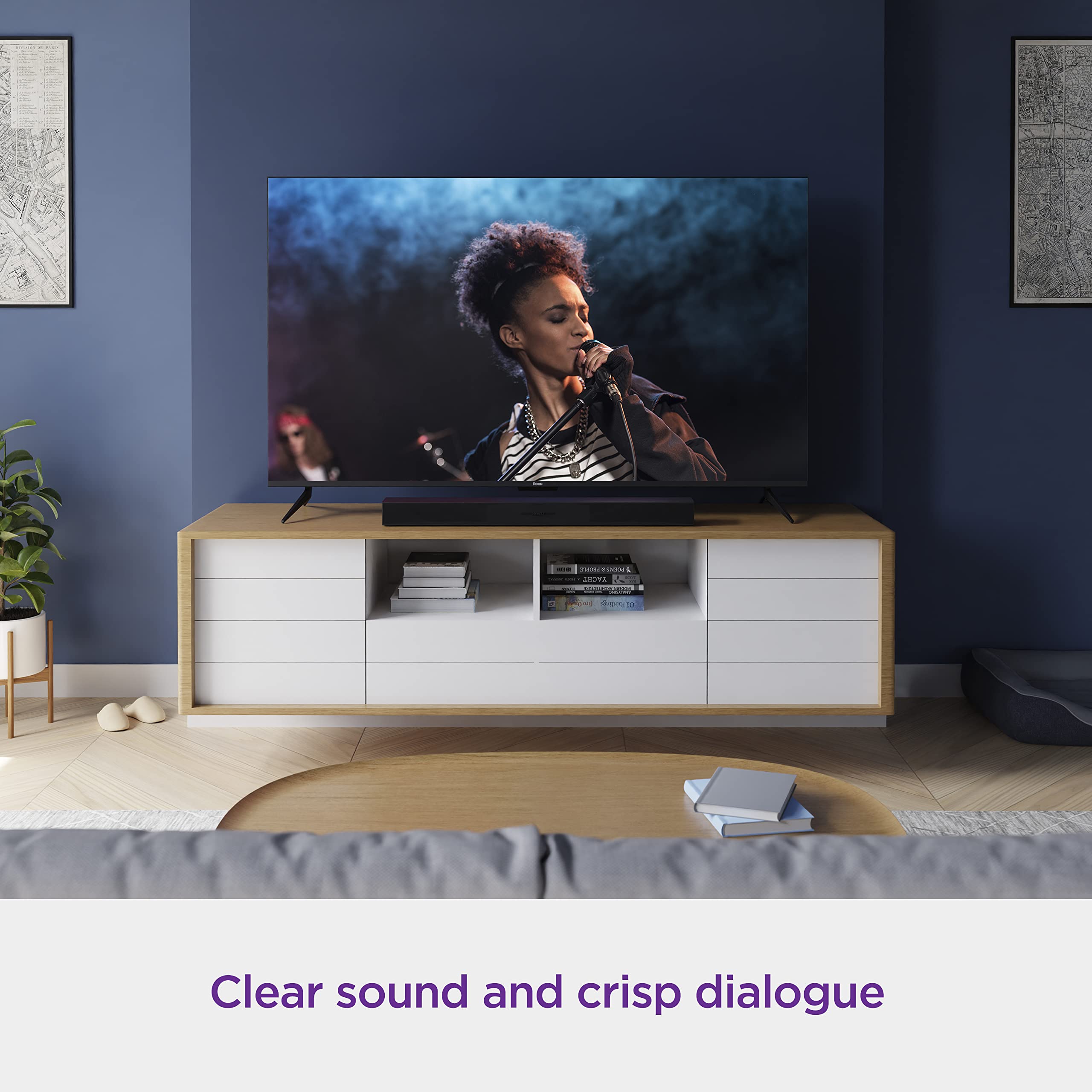 Roku Tv Wireless Soundbar, Soundbar Exclusively For Rokutv With Enhanced Stereo Sound, Clear Dialogue, And Simple Wireless Setup