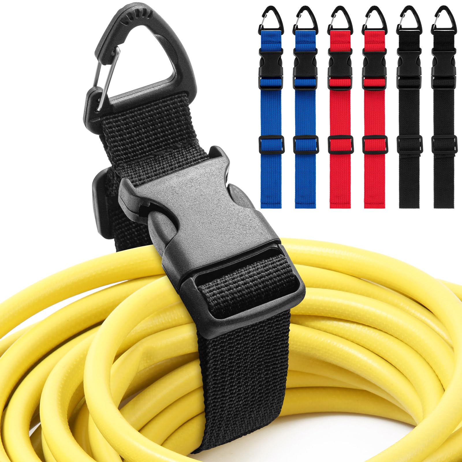Wowangce 6 Pack 17 Inch Adjustable Extension Cord Holder Organizer with Triangle Clips for Garage Organization and Storage Heavy